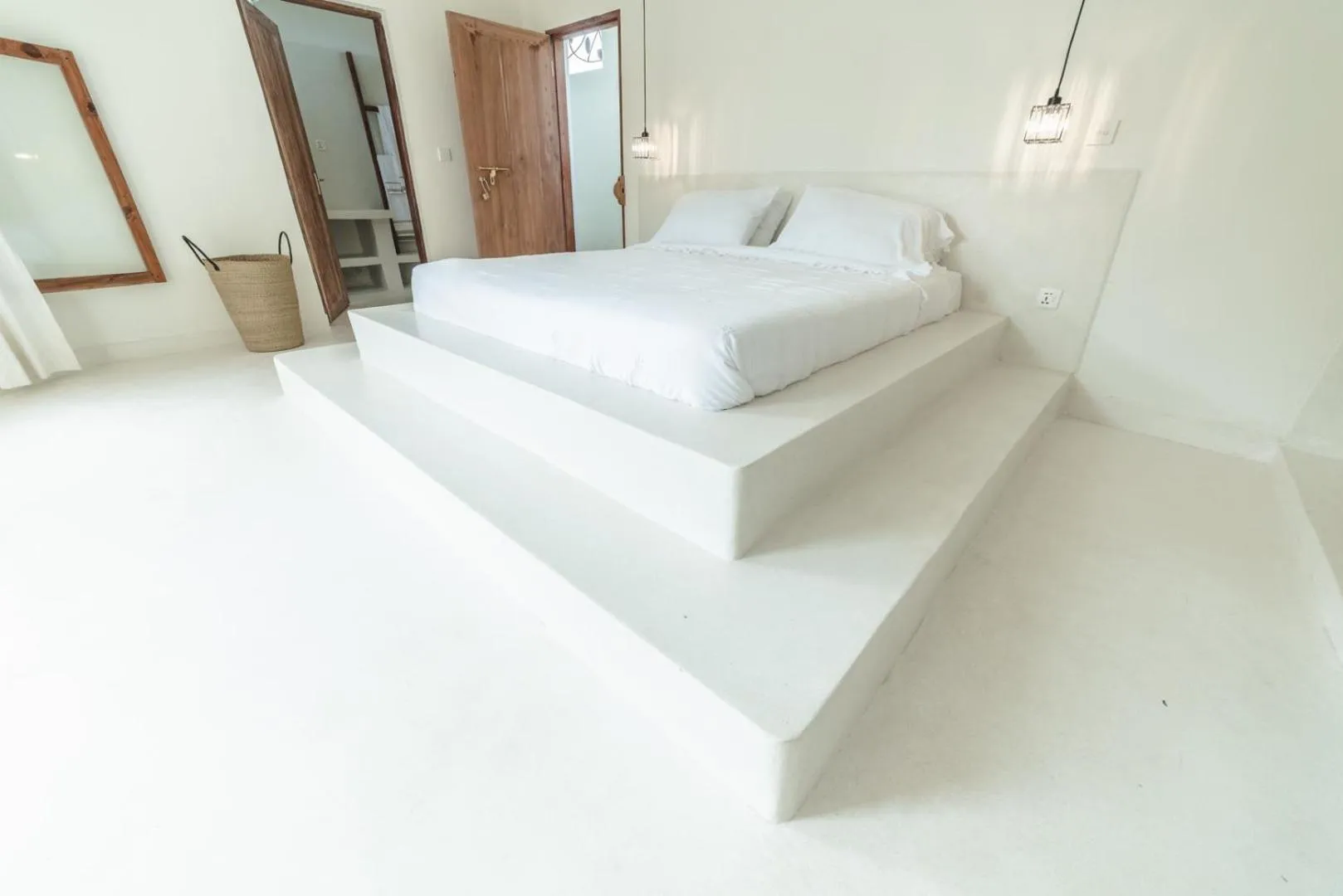 Bed in Bamboo House B&B