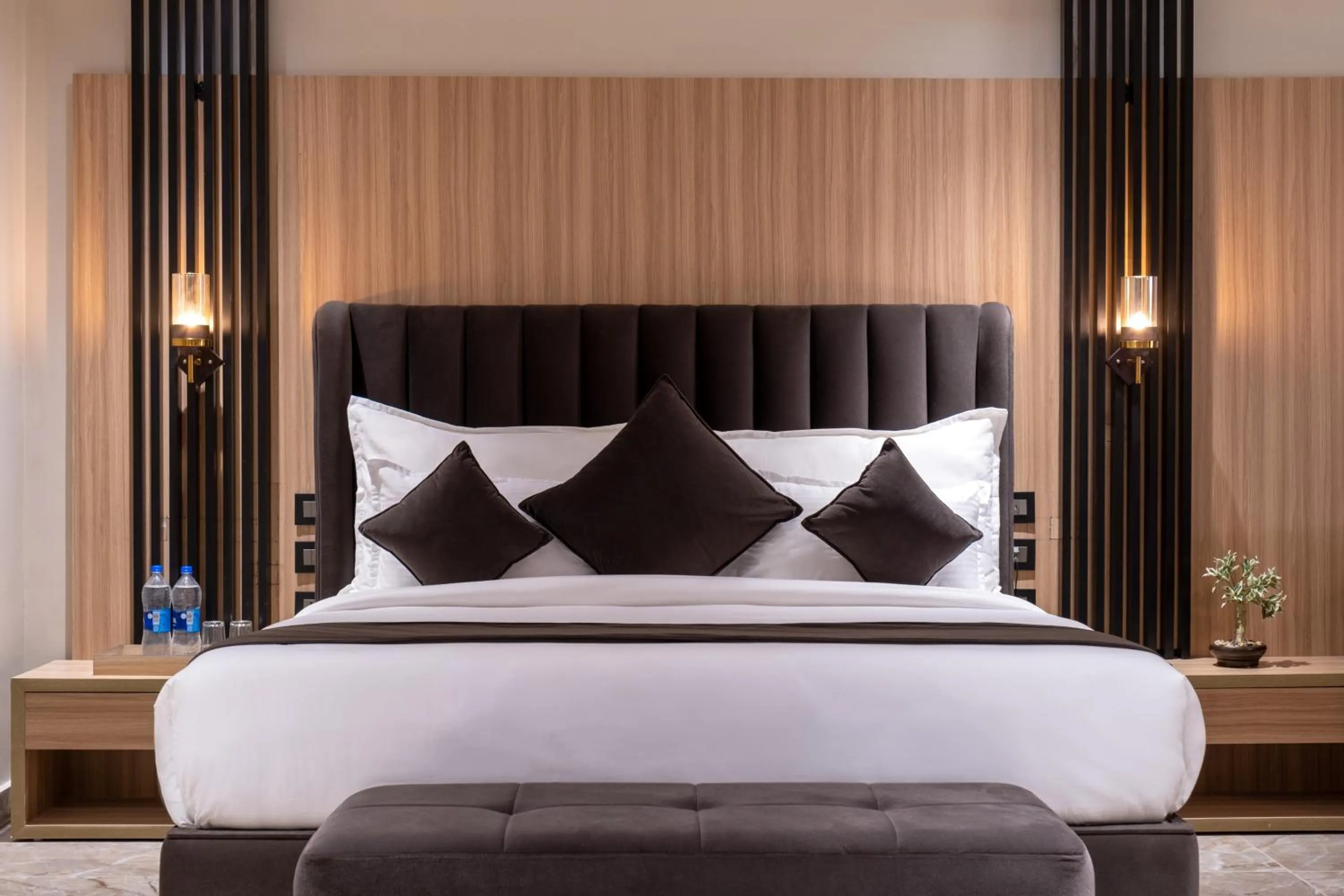 Bed in Alpine hotel and villas