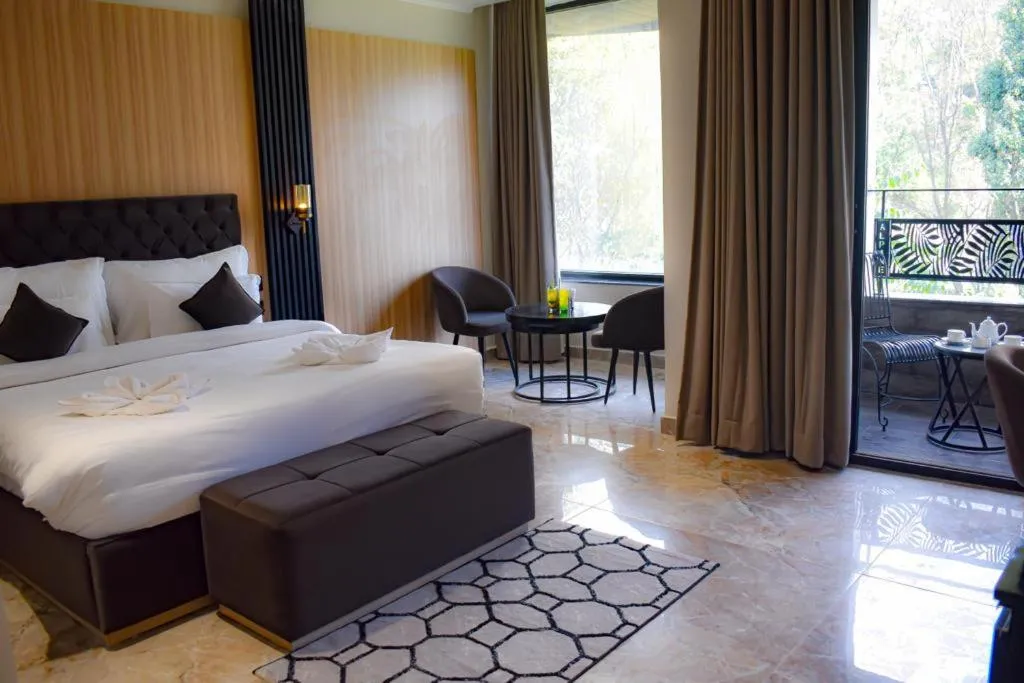 Bed in Alpine hotel and villas