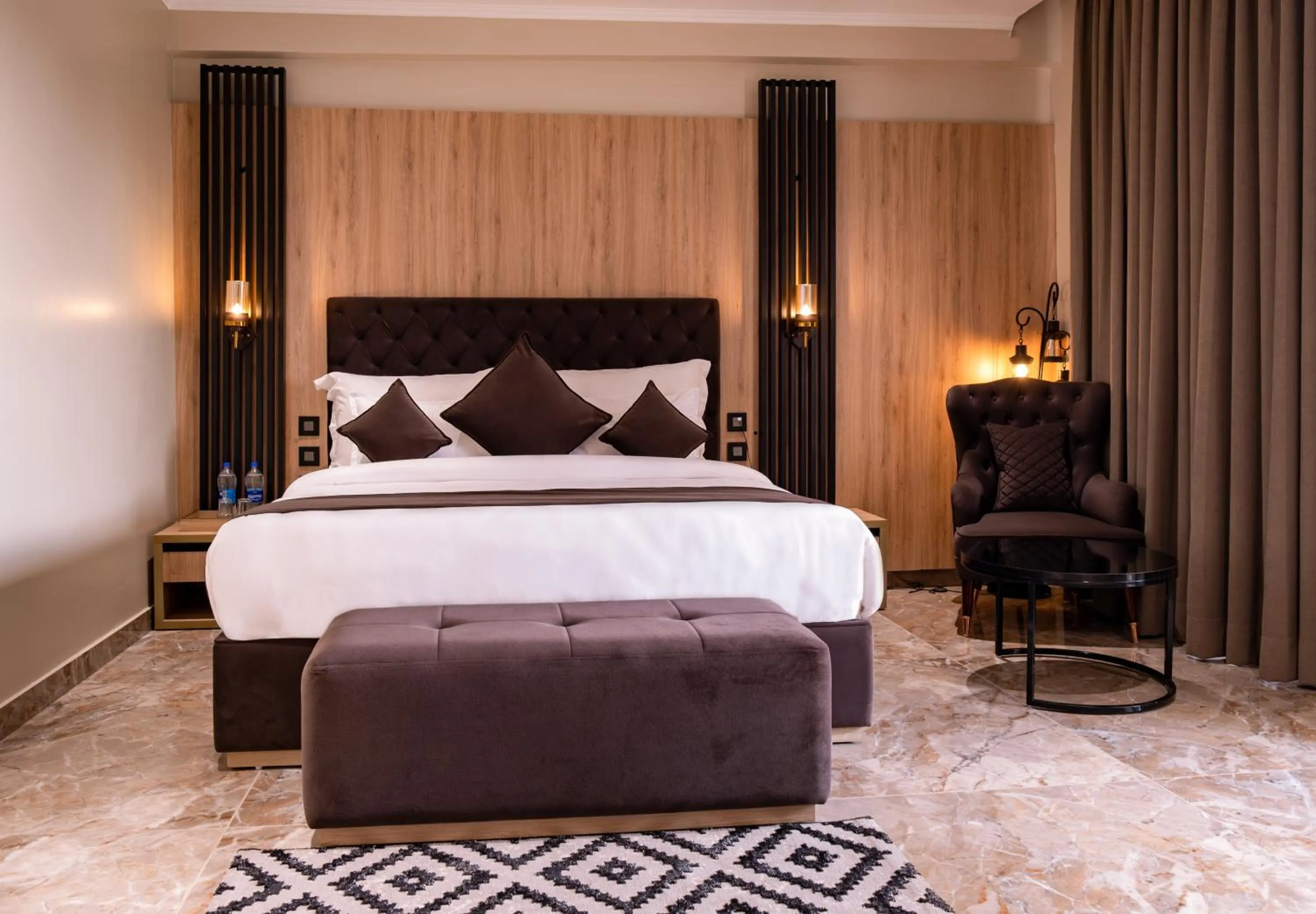 Bed in Alpine hotel and villas