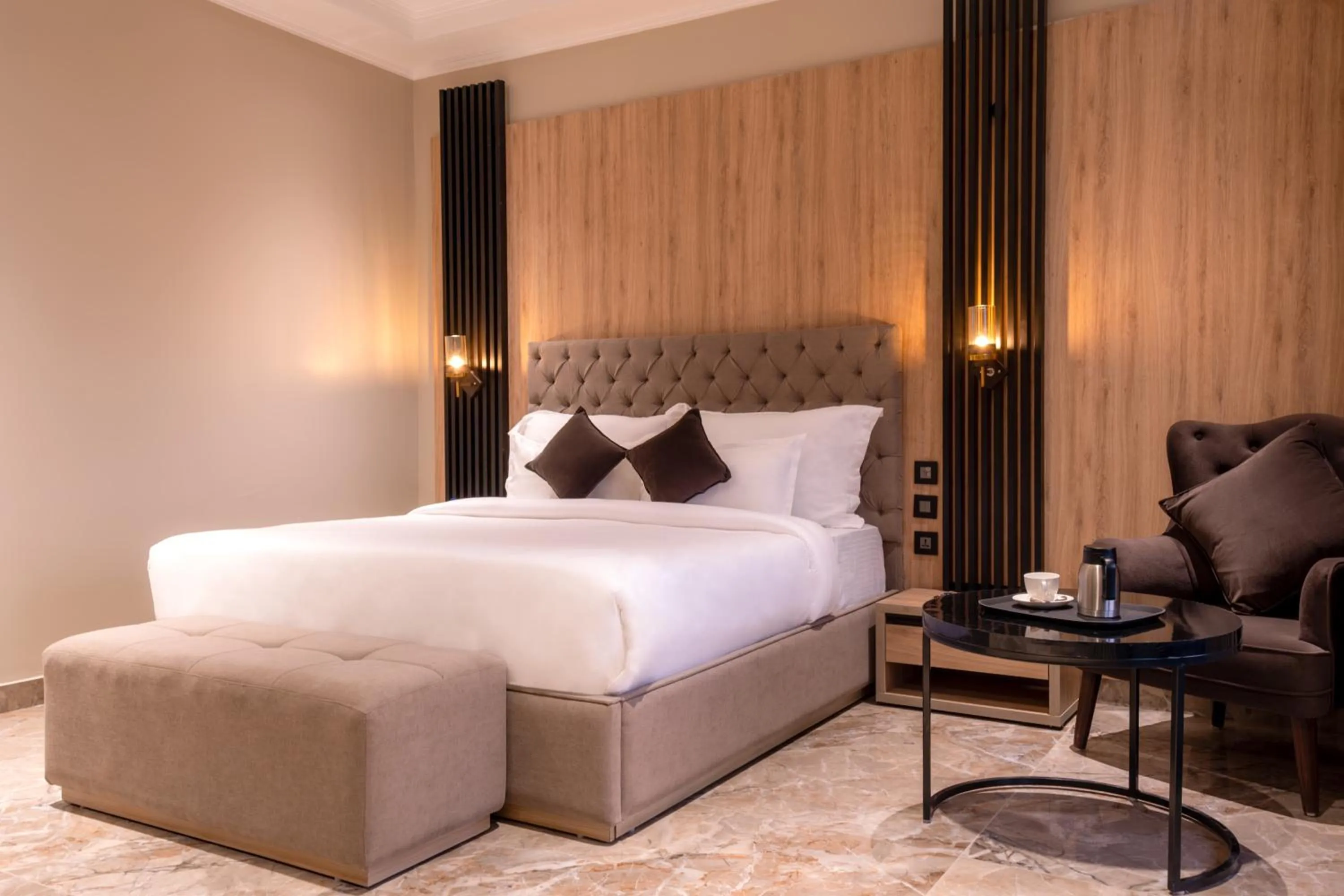 Bed in Alpine hotel and villas