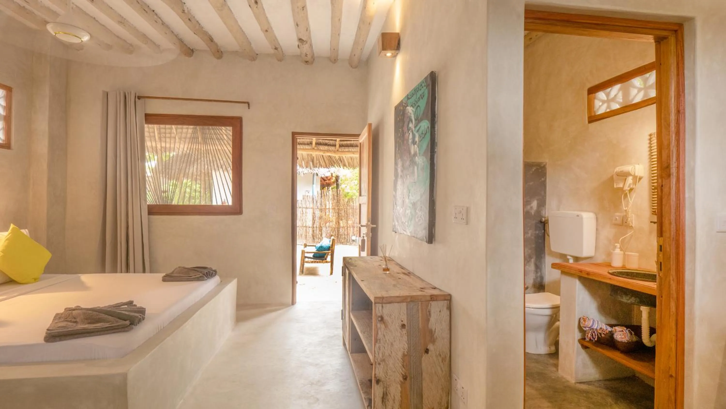 Bedroom in Bahari Beach Bungalows
