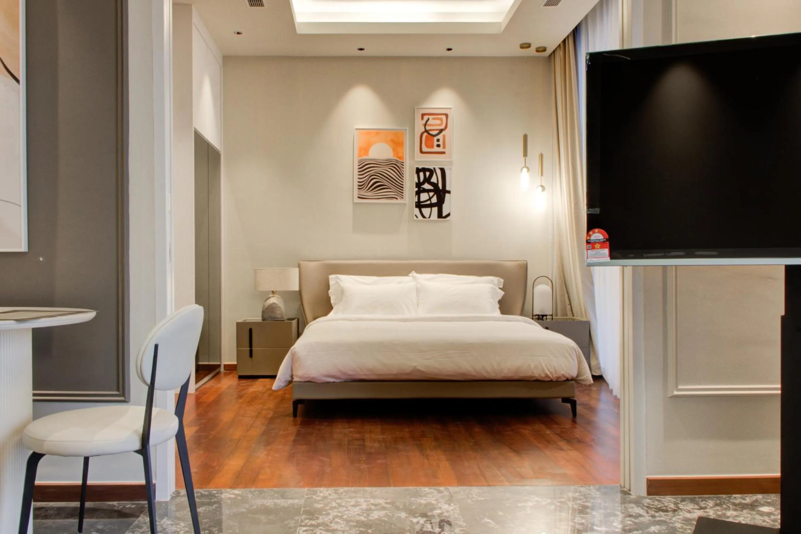 Living room, Bed in Royce Residence KLCC by MUSAE Kuala Lumpur