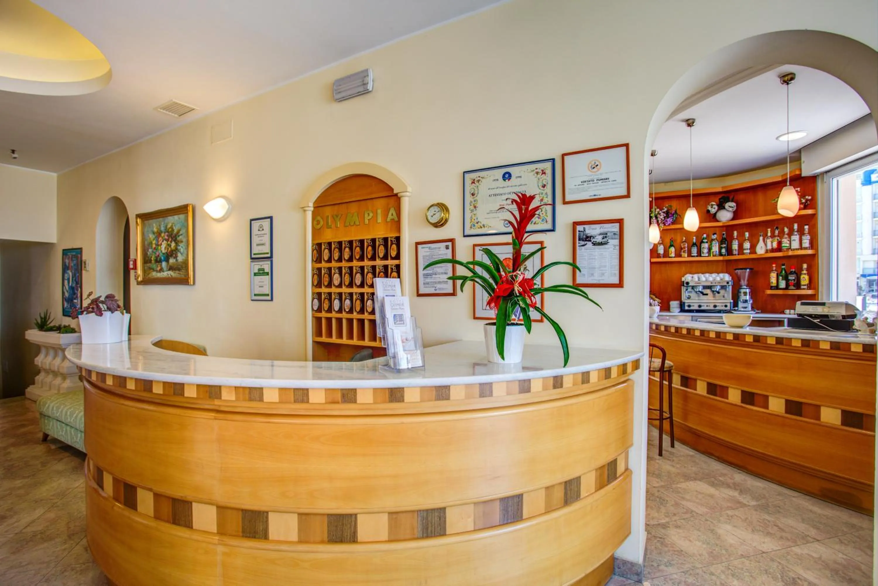 Lobby or reception in Hotel Olympia