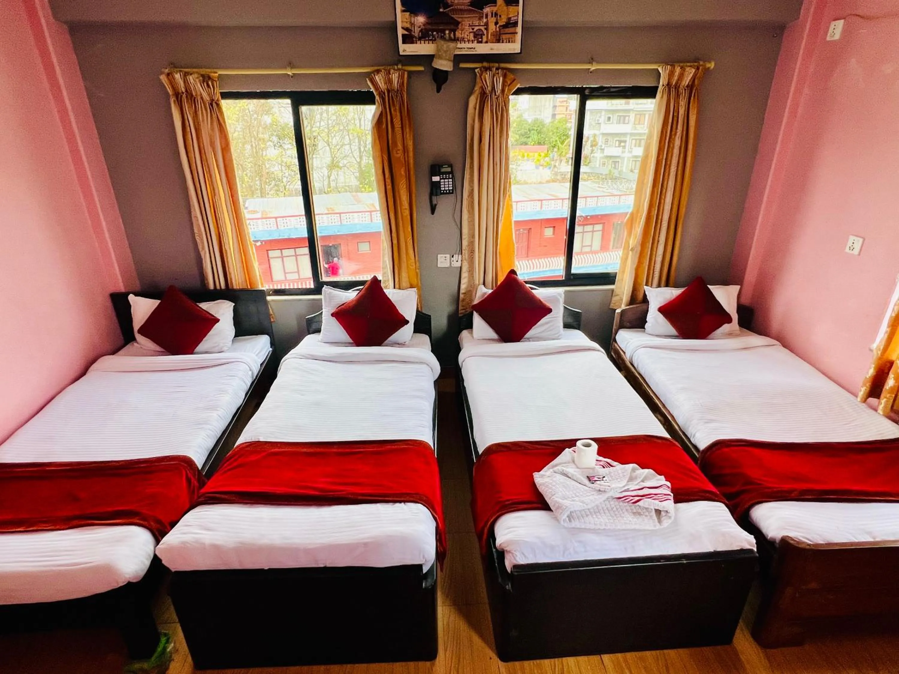 Bed in Hotel Donosti Pokhara