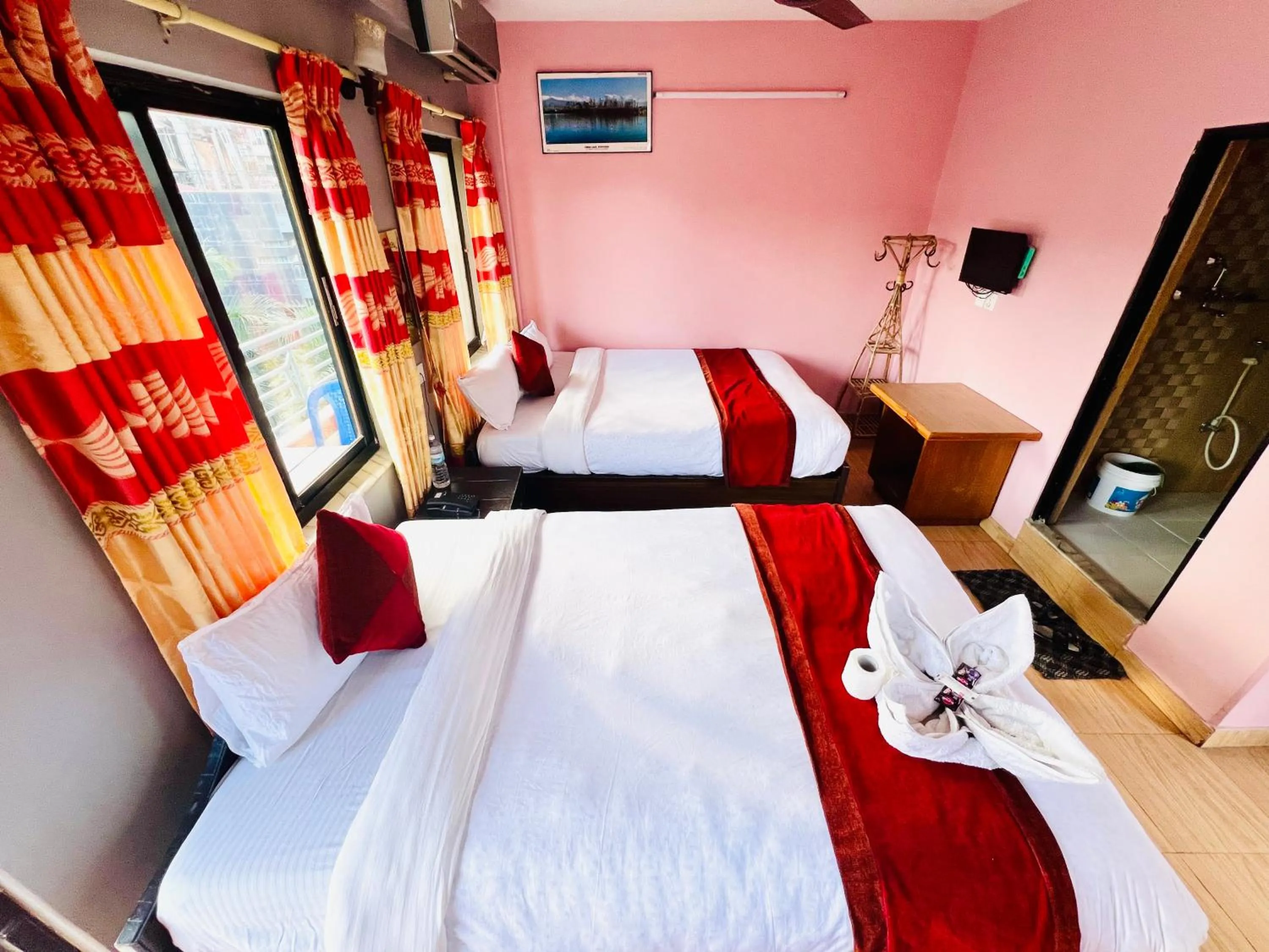 Bed in Hotel Donosti Pokhara