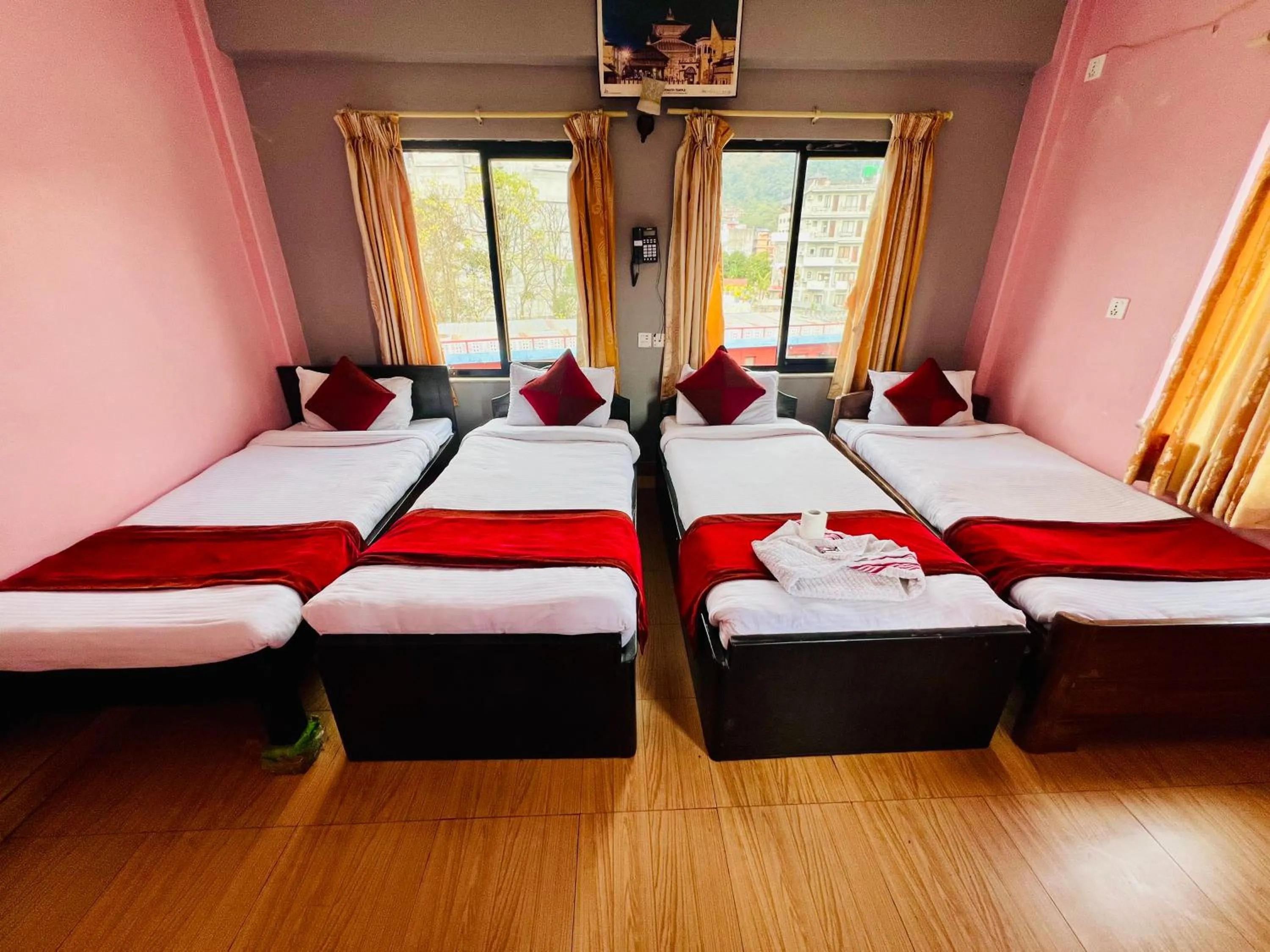 Bed in Hotel Donosti Pokhara