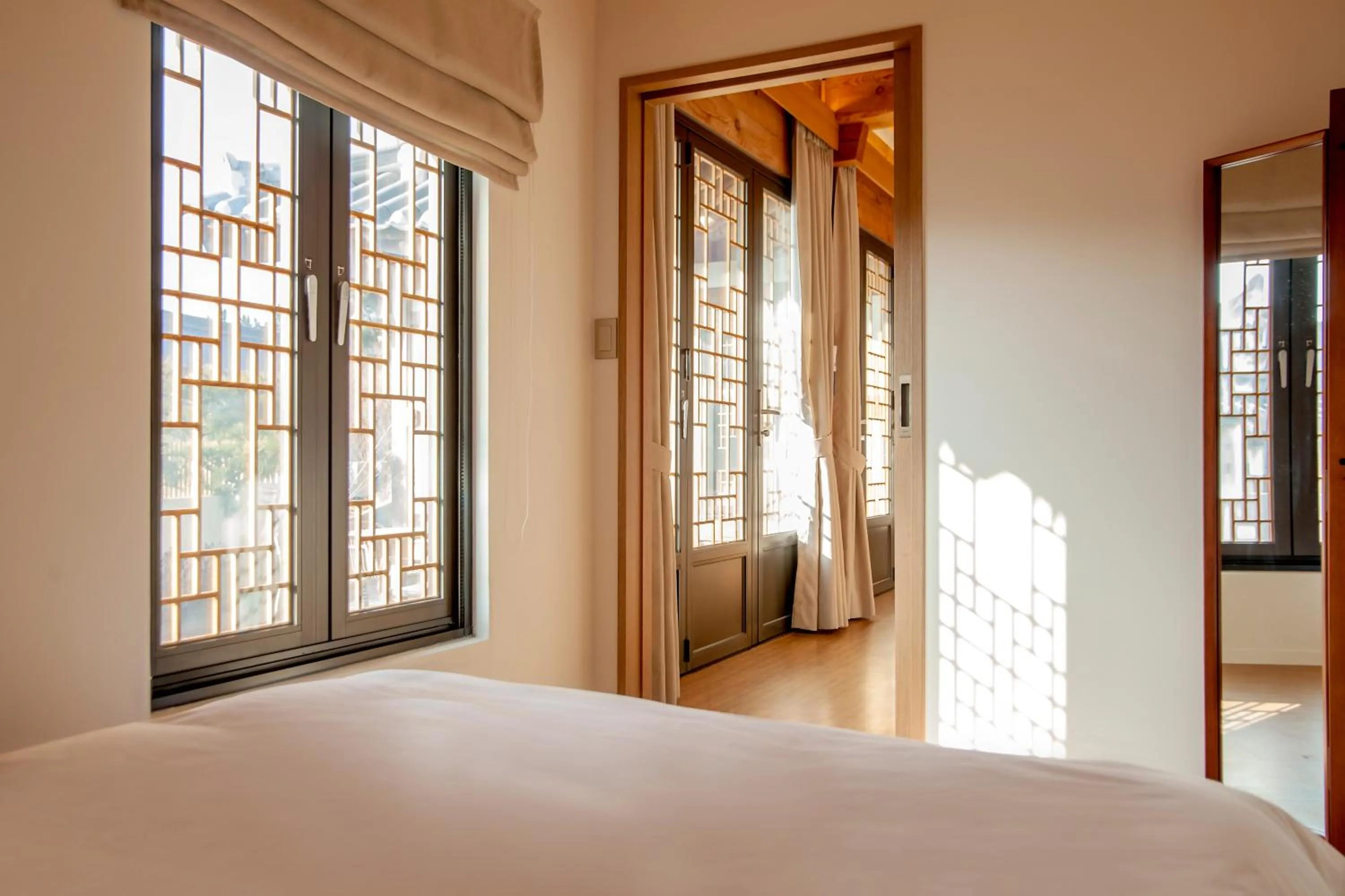 Bed in Hotelarrive Taean Tiann HanokBeachResort