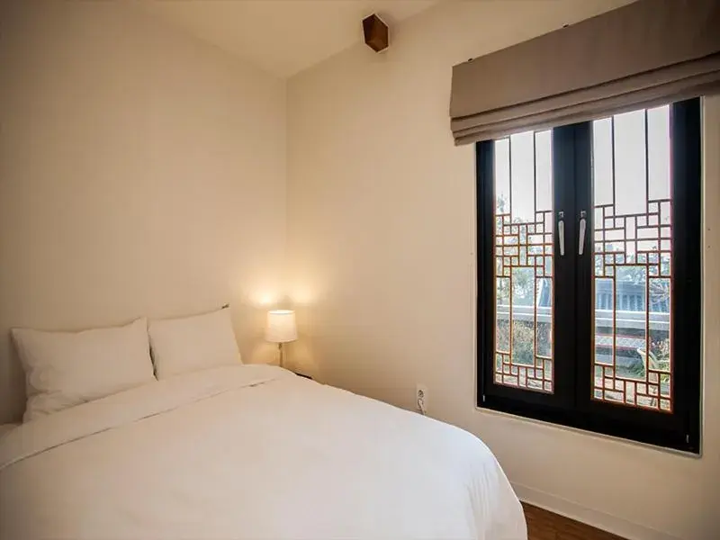 Bed in Hotelarrive Taean Tiann HanokBeachResort Bed in Hotelarrive Taean Tiann HanokBeachResort