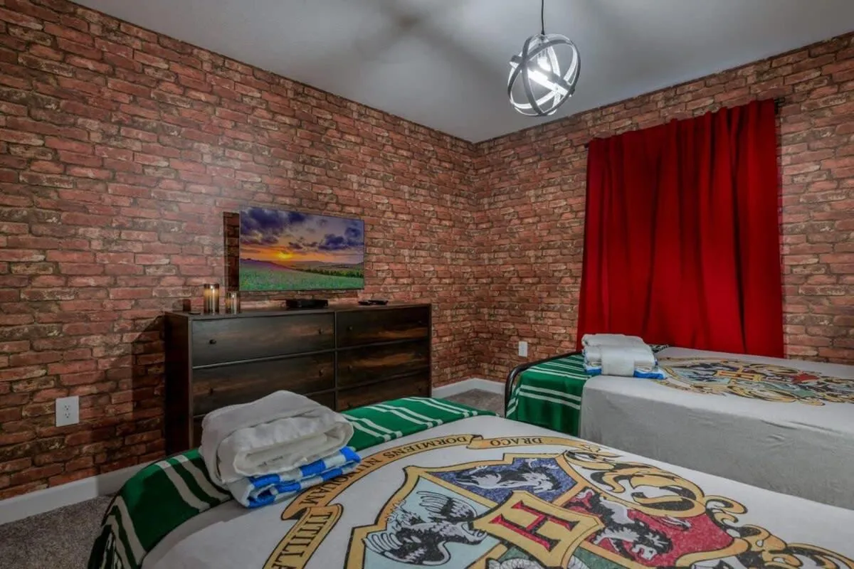 Bed in Ultimate Luxury Home-Private Pool Themed Bedroom