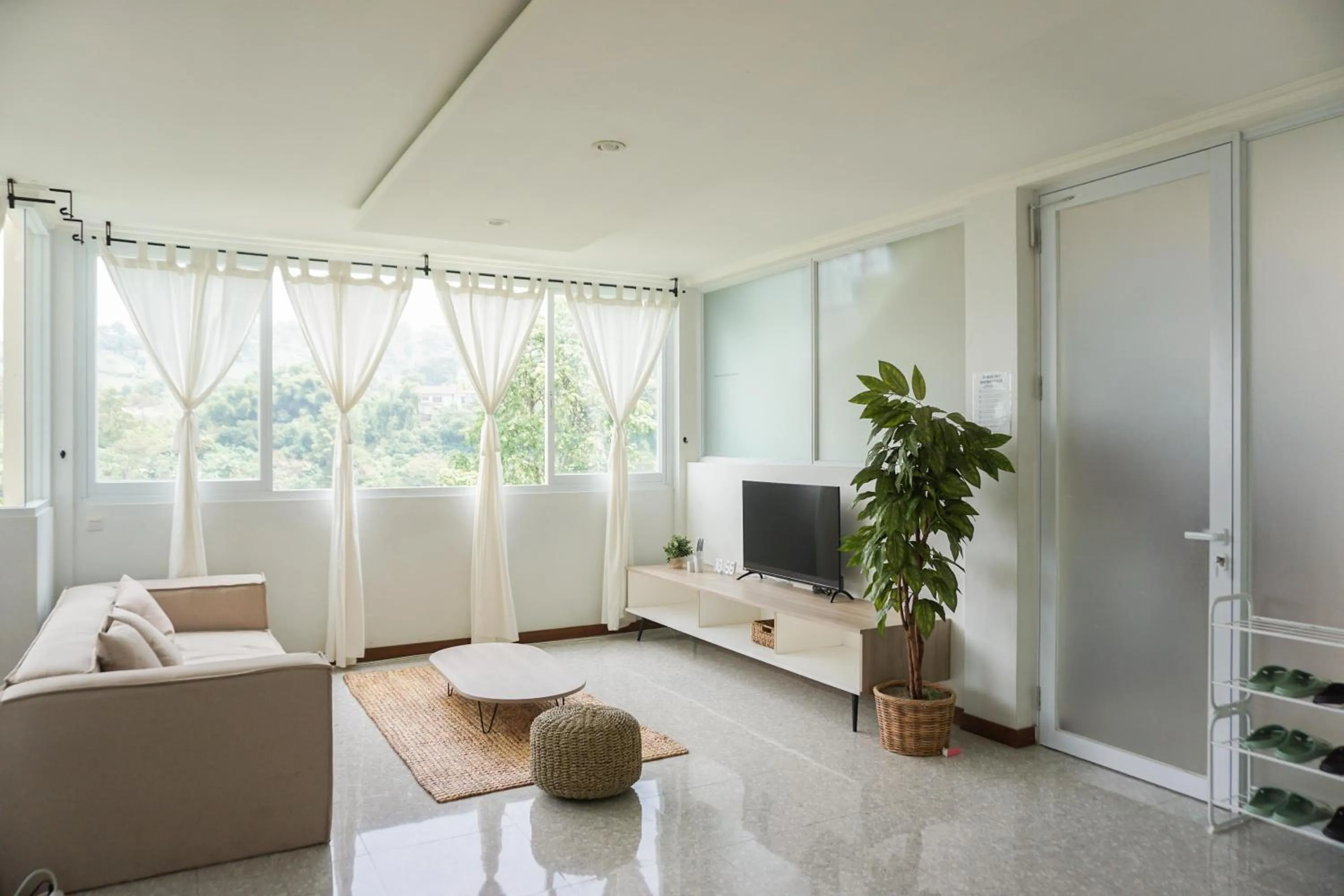 Living room in Over Easy Apartment