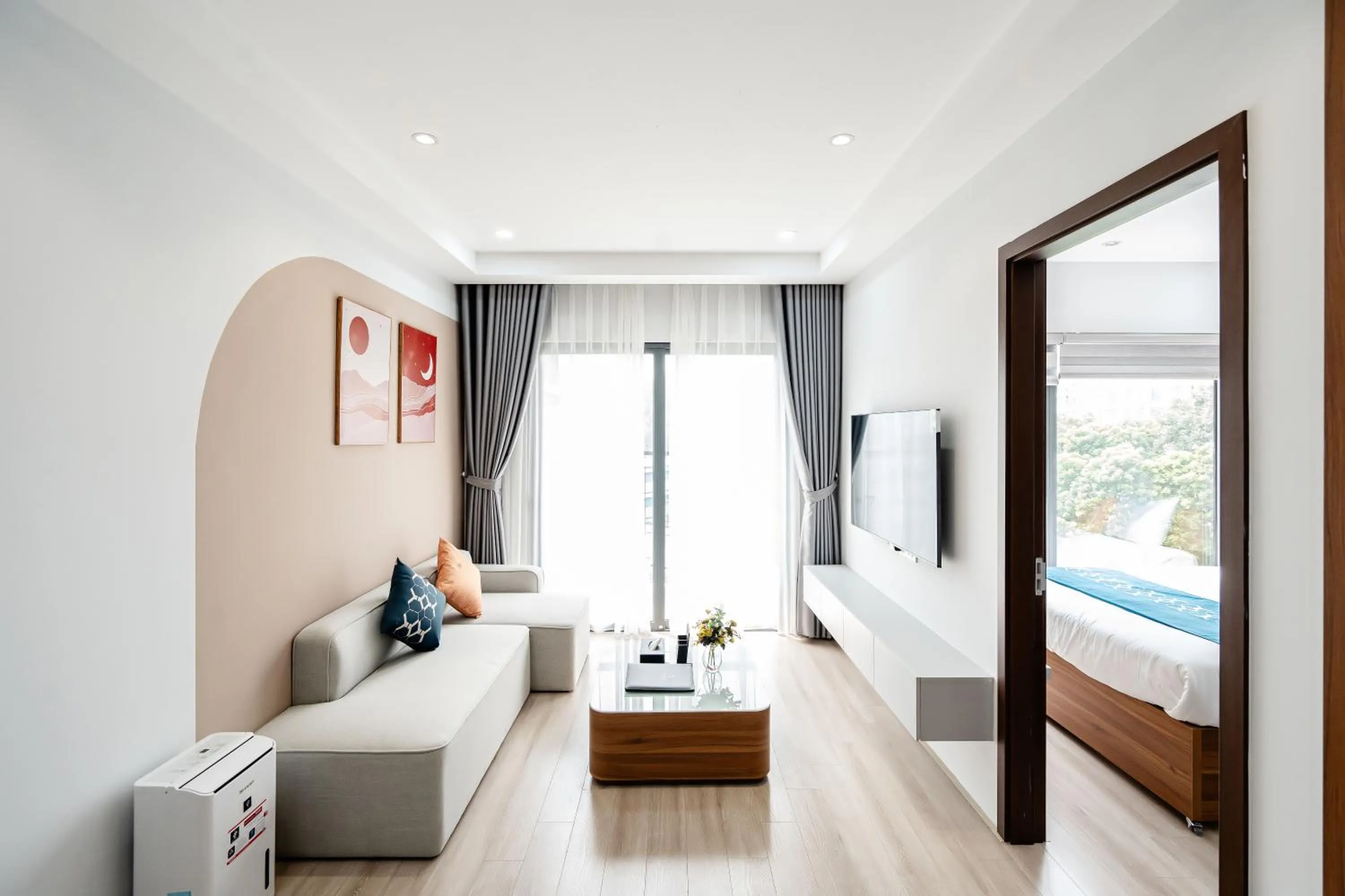 Living room, Bed in FLESTA Núi Trúc