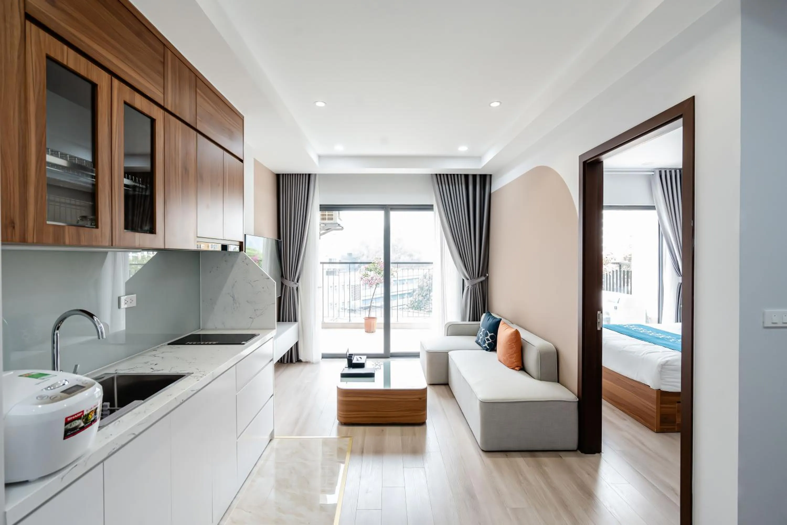 Living room, Bed in FLESTA Núi Trúc