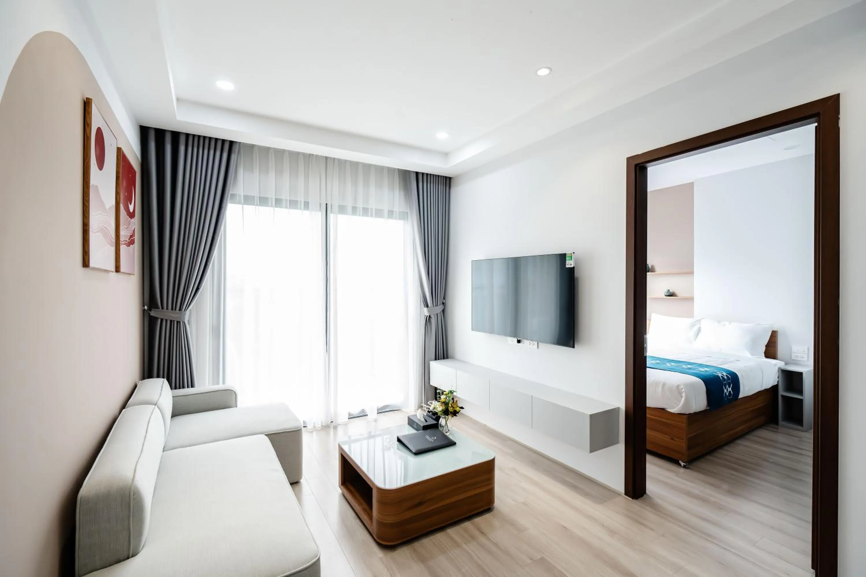 Living room, Bed in FLESTA Núi Trúc