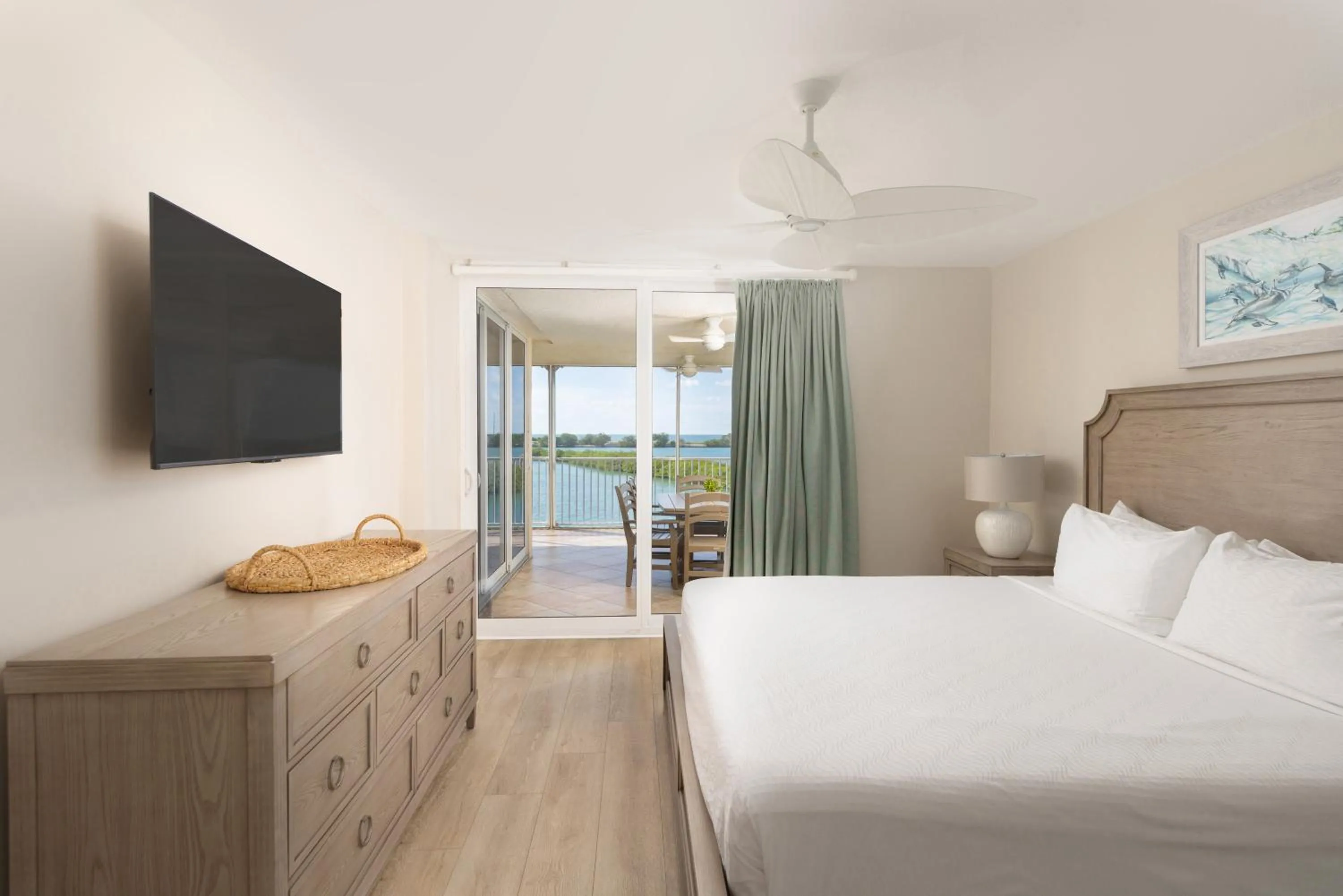 Patio, Bed in Villas at Hawks Cay Resort