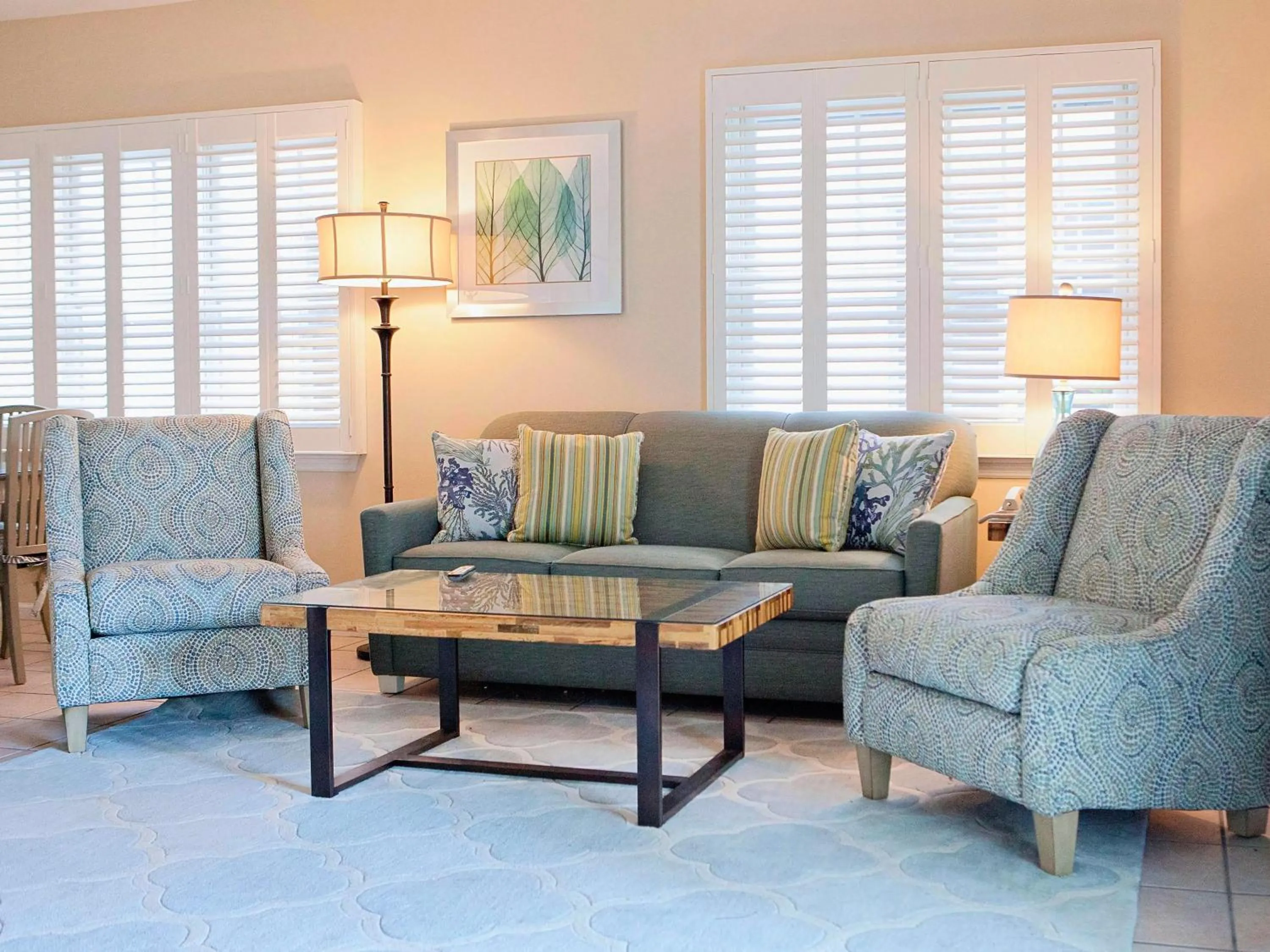 Seating area in Villas at Hawks Cay Resort