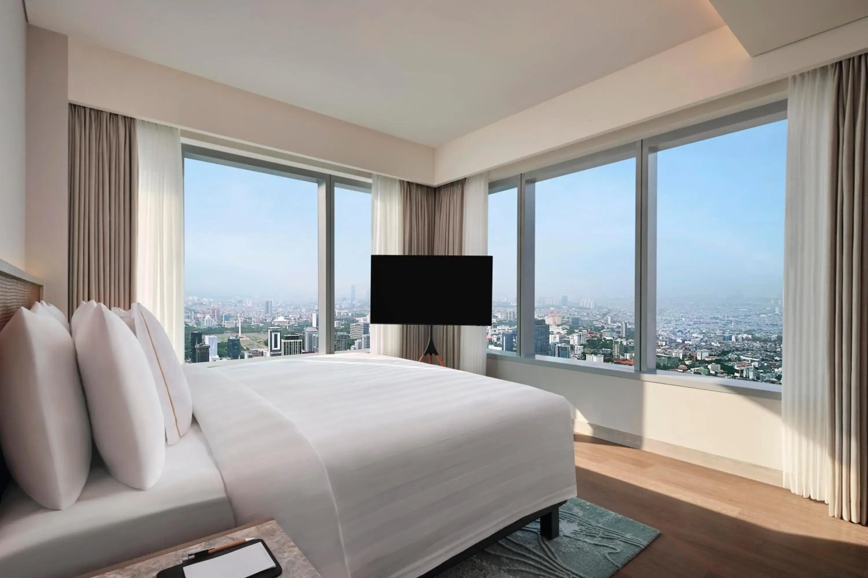 TV and multimedia, Bed in PARKROYAL Serviced Suites Jakarta TV and multimedia, Bed in PARKROYAL Serviced Suites Jakarta