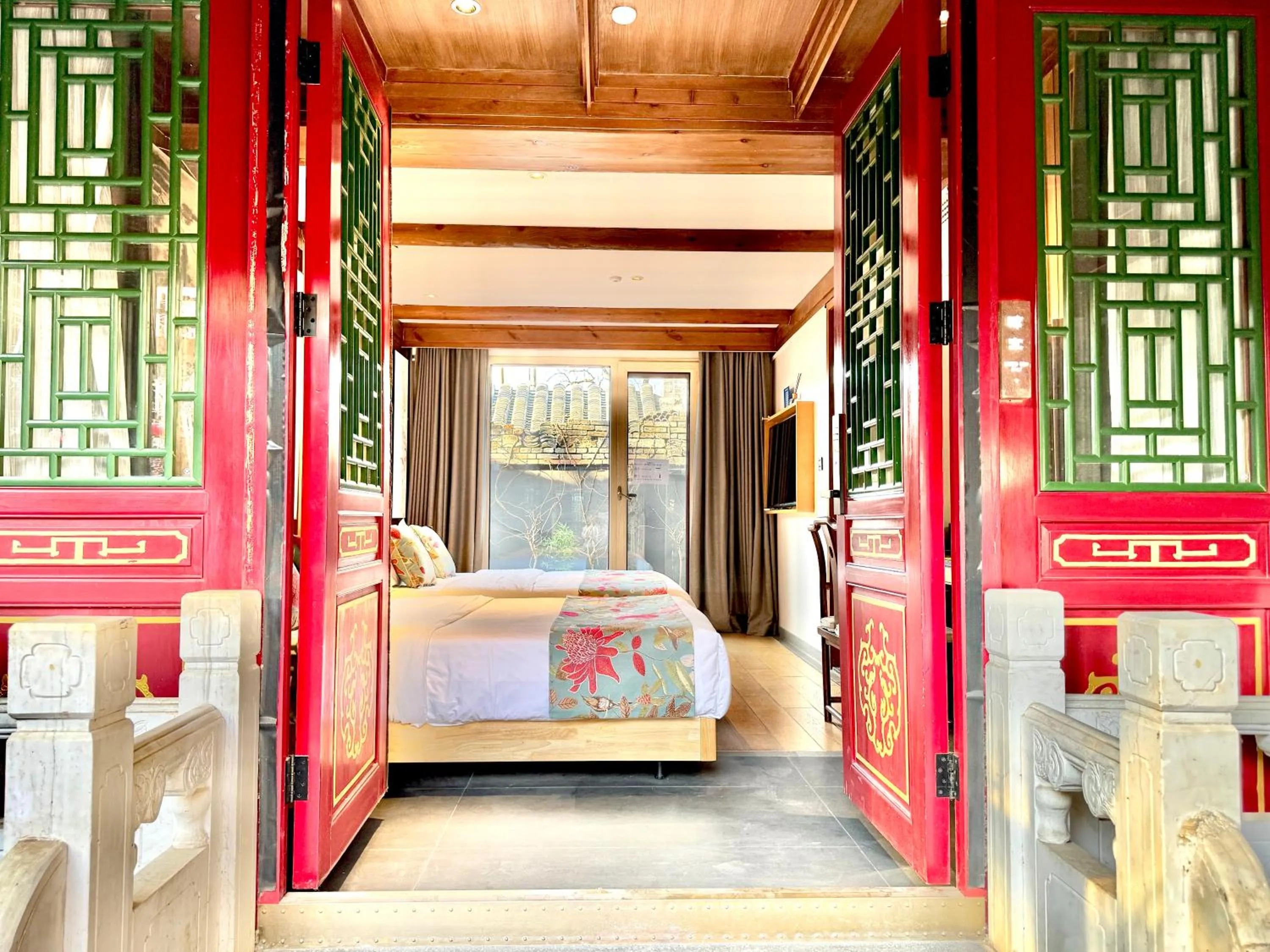 Bed in The JOY courtyard Beijing near Tiananmen Forbidden City