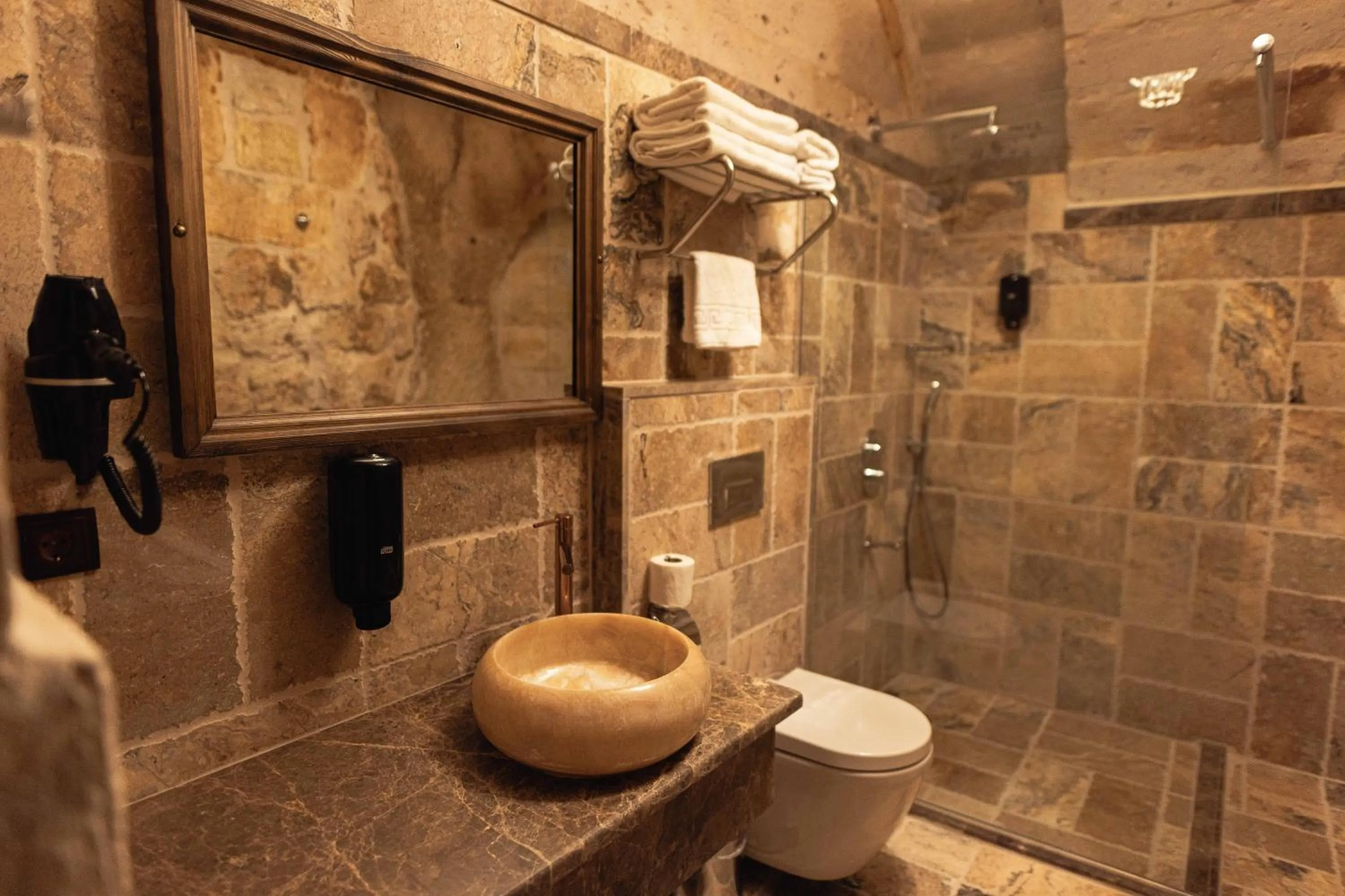 Shower in Noah's Ark Cave Hotel