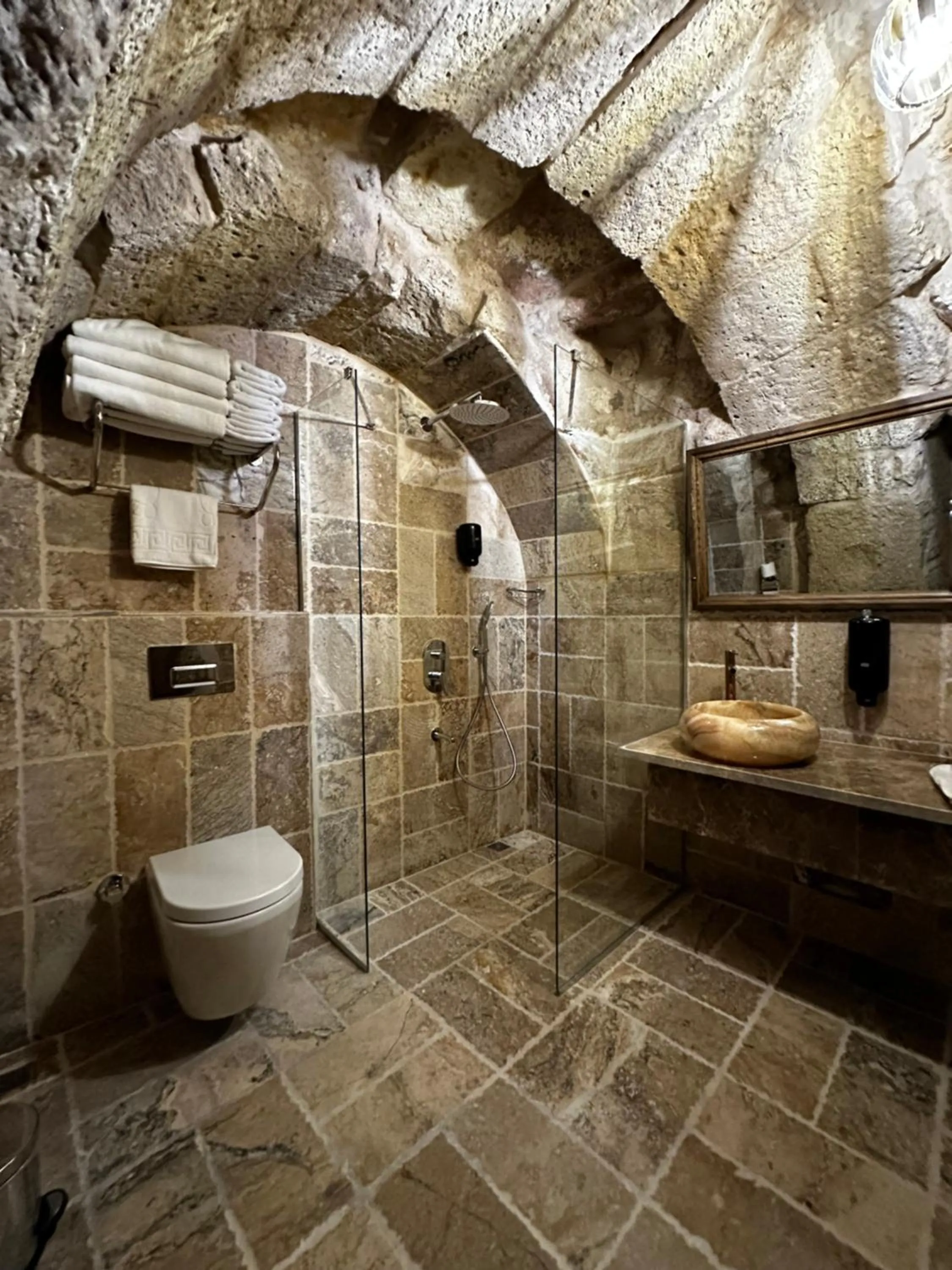 Shower in Noah's Ark Cave Hotel