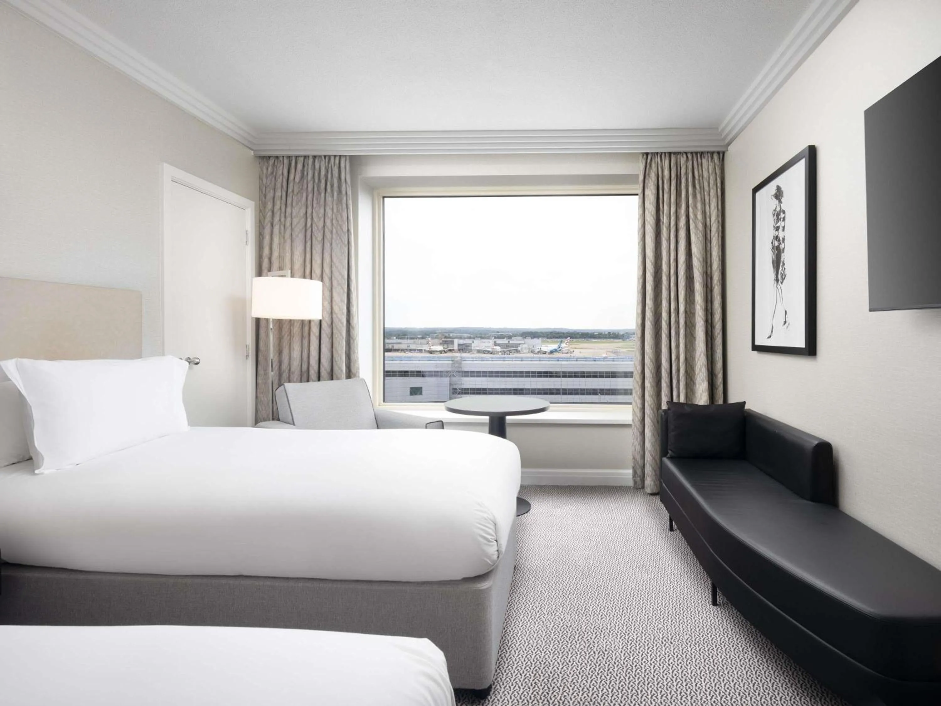 Bedroom, Bed in Sofitel London Gatwick