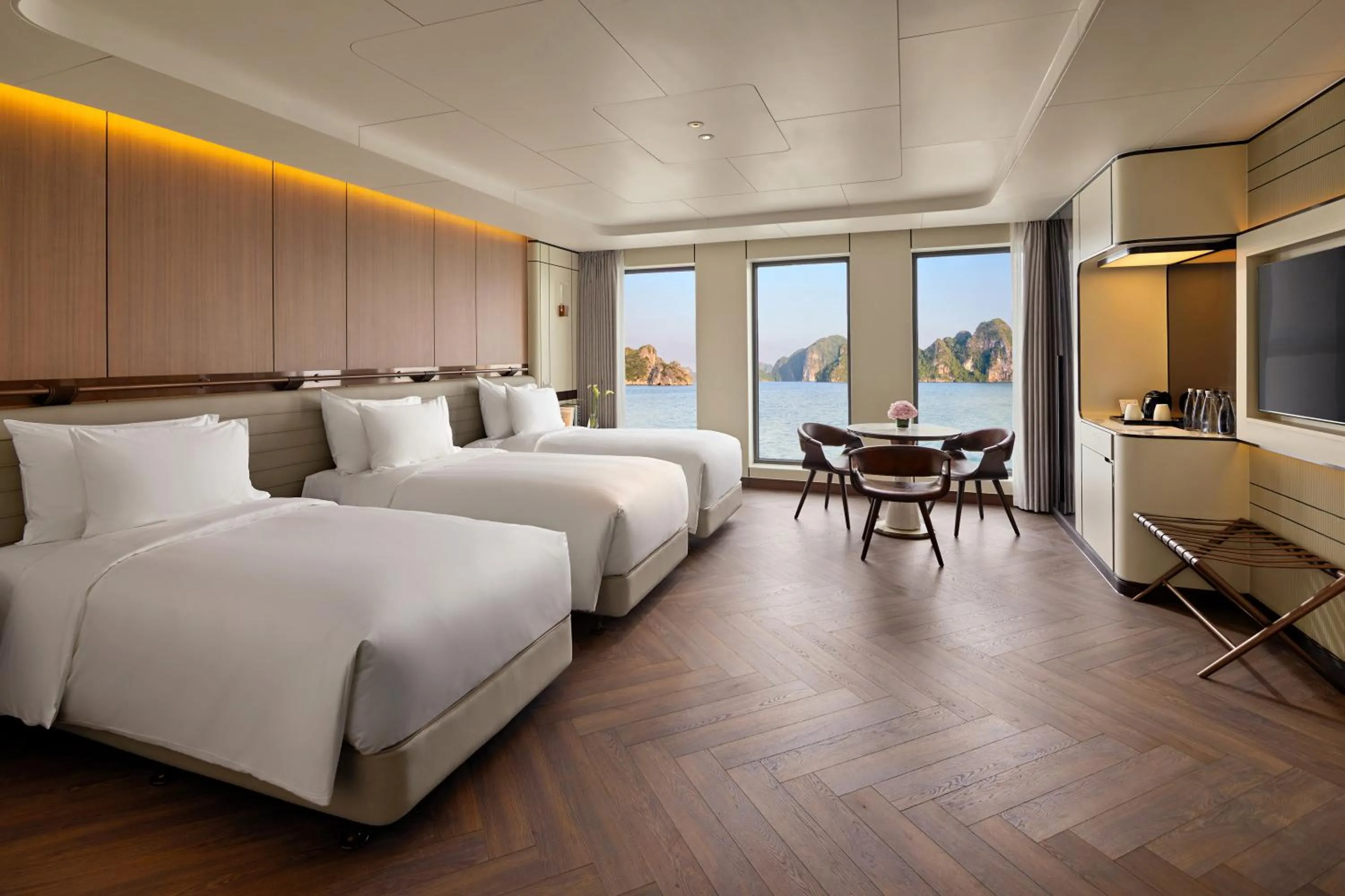 Bedroom, Bed in Grand Pioneers Halong Bay Cruise 1