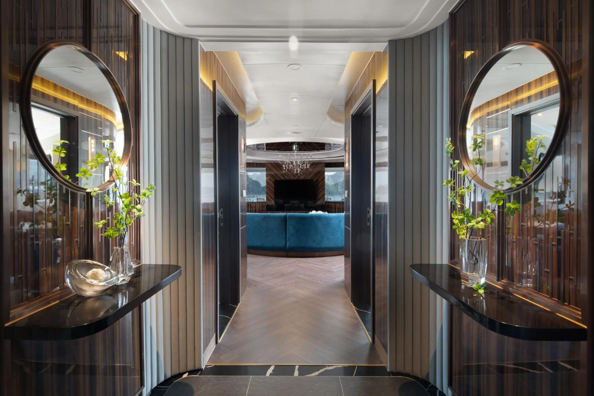 Living room in Grand Pioneers Halong Bay Cruise 1