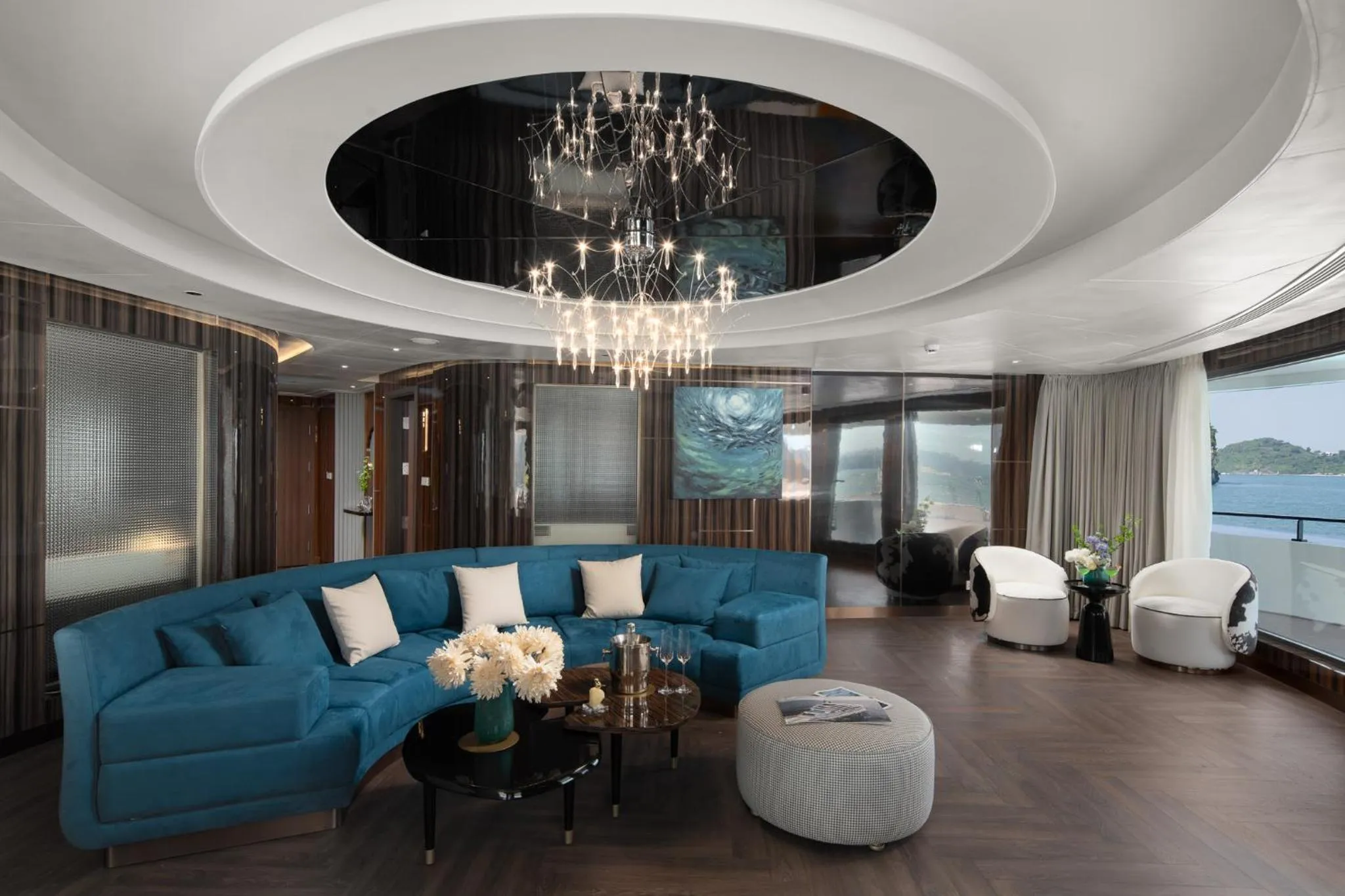 Living room in Grand Pioneers Halong Bay Cruise 1