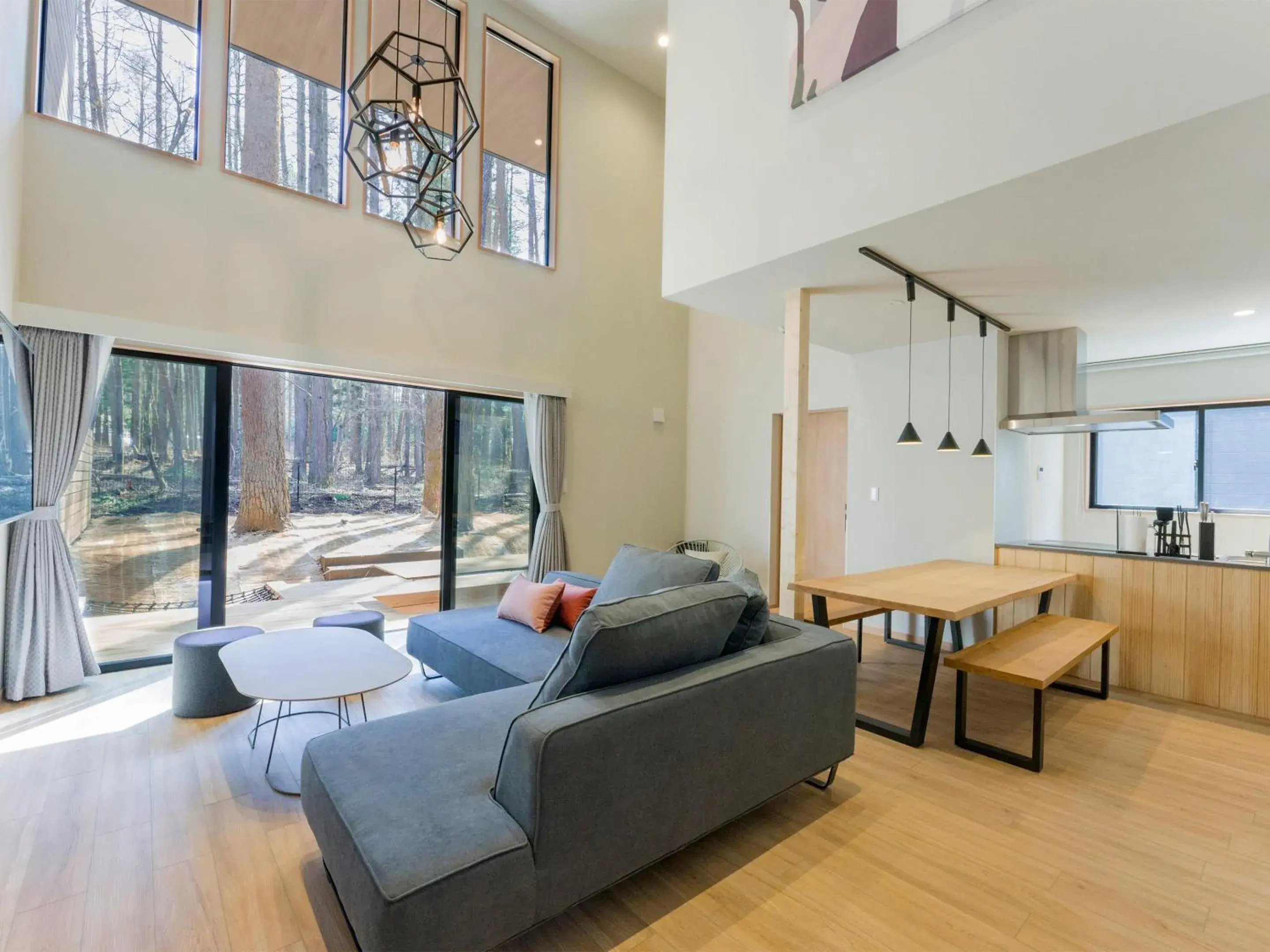 Living room in Rakuten STAY VILLA Fujikawaguchiko Forest Living room in Rakuten STAY VILLA Fujikawaguchiko Forest