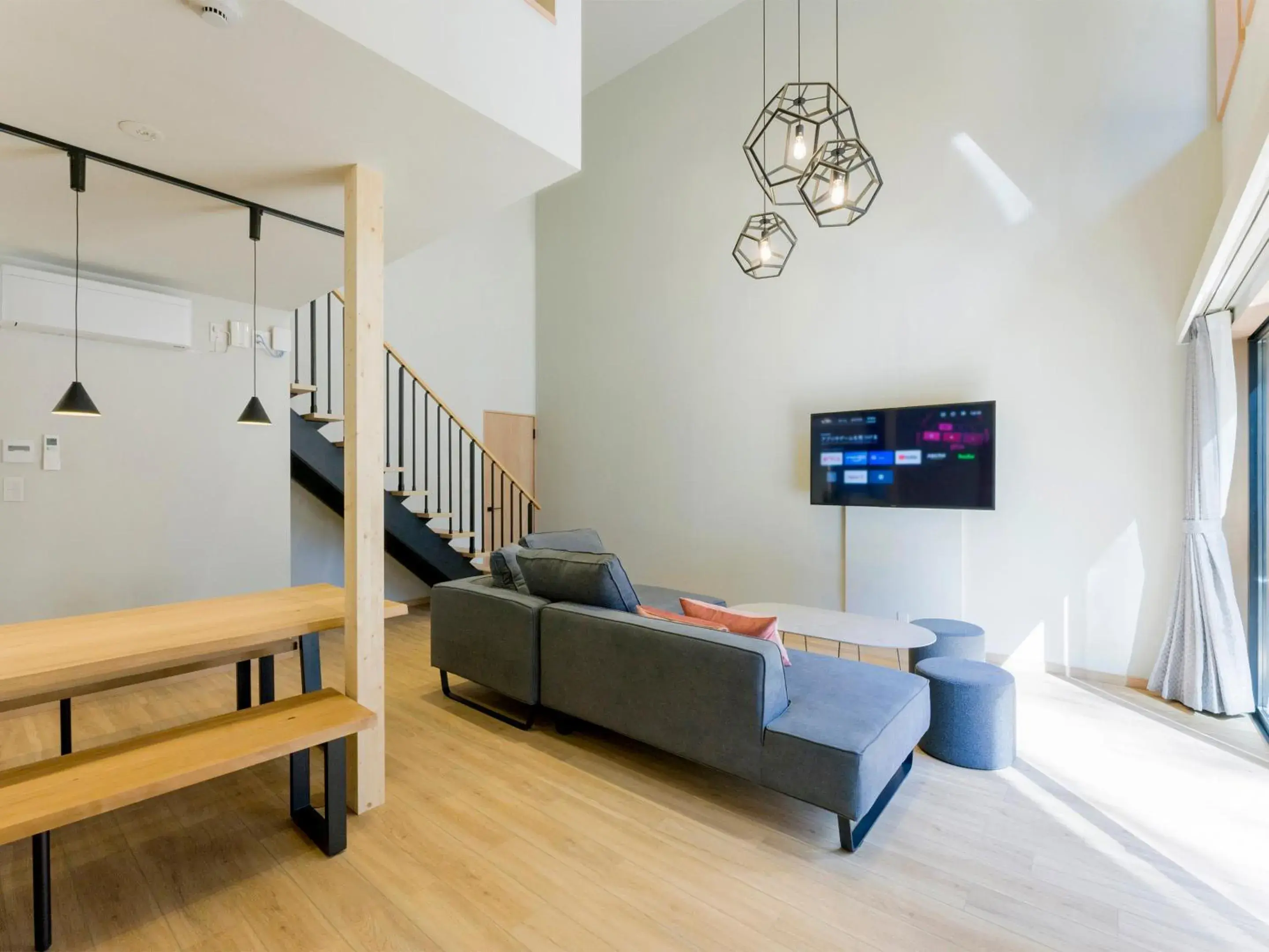 Living room in Rakuten STAY VILLA Fujikawaguchiko Forest Living room in Rakuten STAY VILLA Fujikawaguchiko Forest