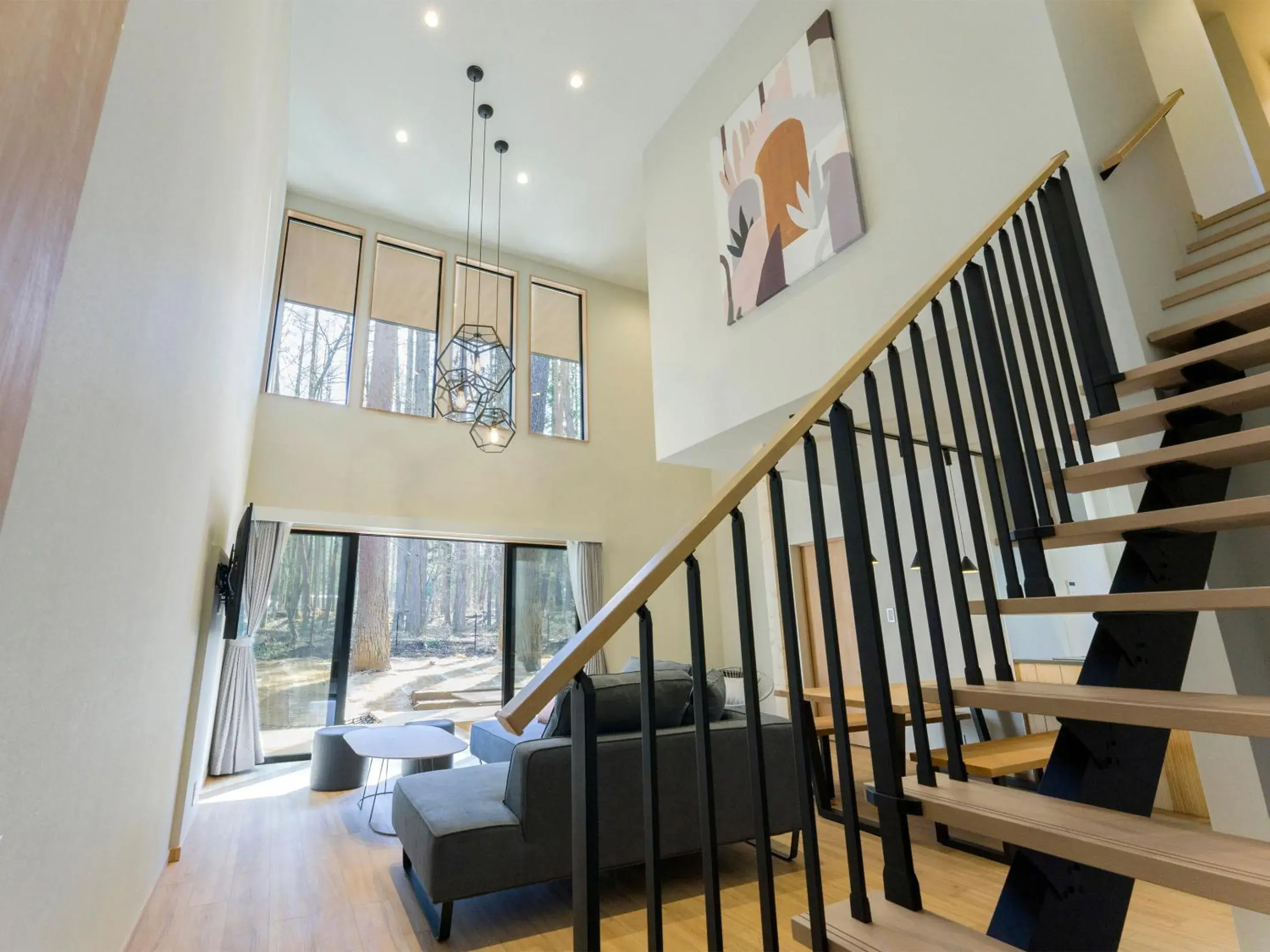 Living room in Rakuten STAY VILLA Fujikawaguchiko Forest Living room in Rakuten STAY VILLA Fujikawaguchiko Forest