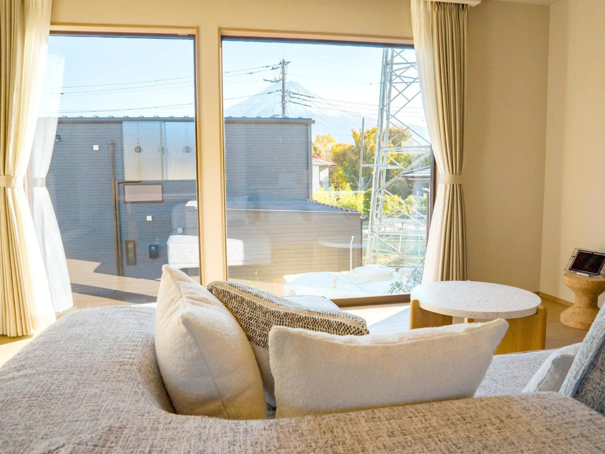 Living room, Bed in Rakuten STAY Fuji Kawaguchiko Station