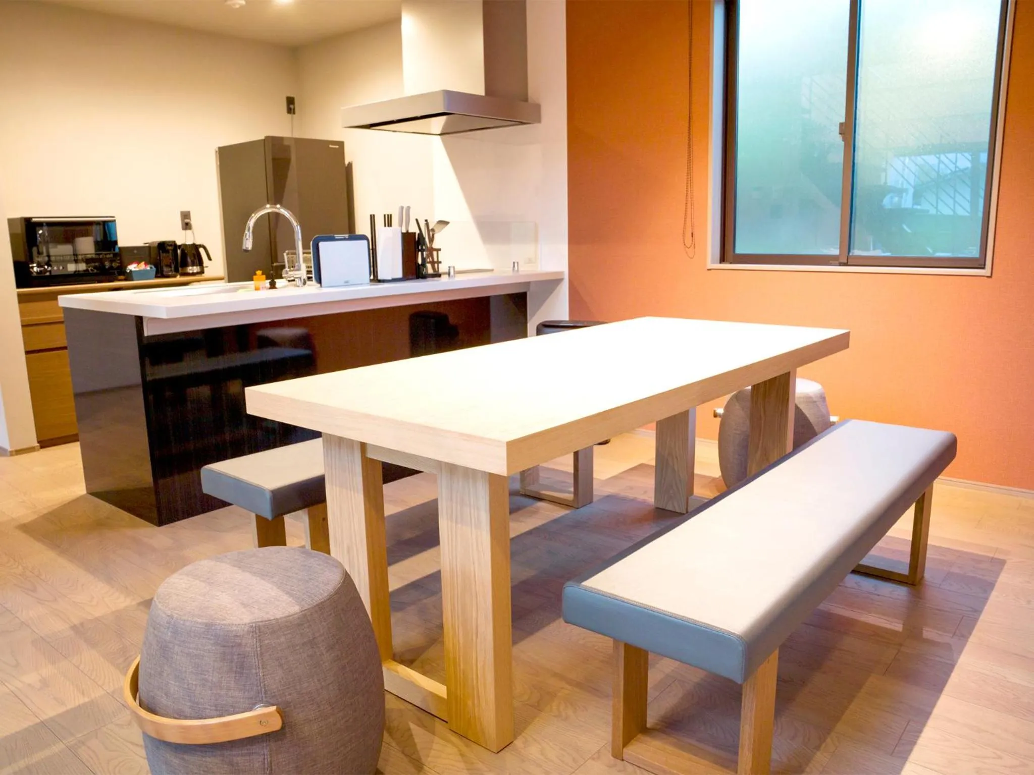 Dining area in Rakuten STAY Fuji Kawaguchiko Station