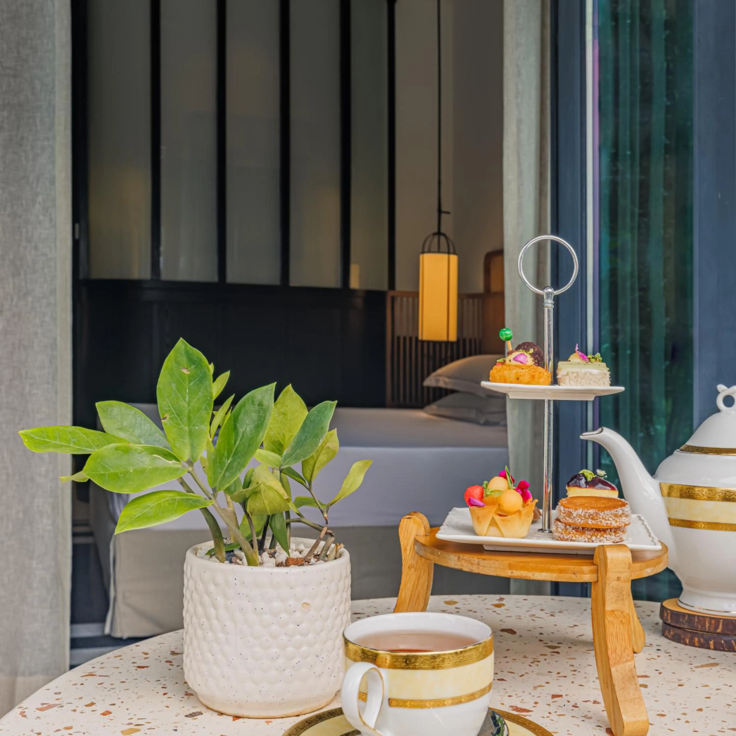 Bed in Taj Taal Kutir