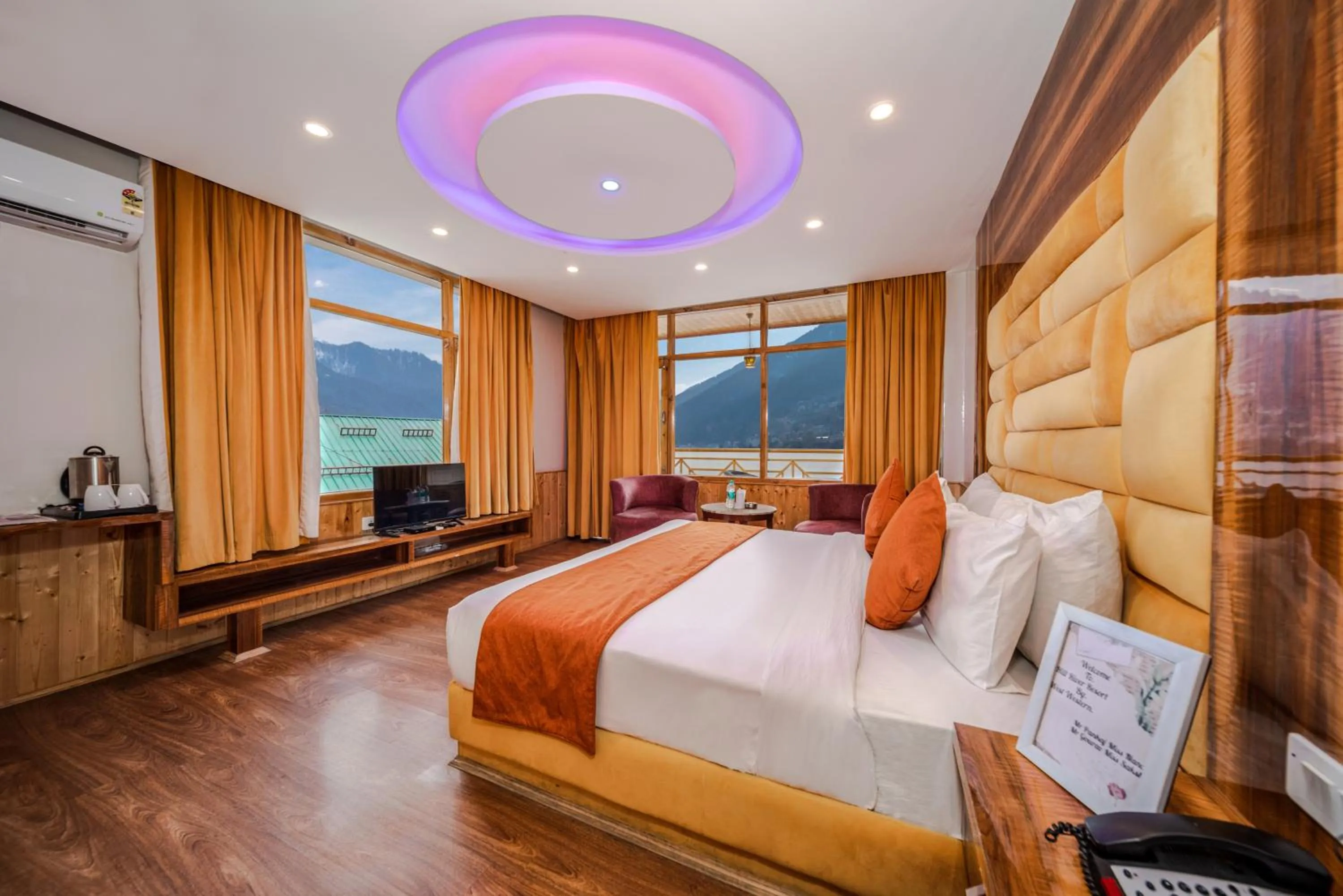 Coffee/tea facilities, Bed in Hill River Resort By West Western -Property of the Year 2024-25 - Central Heated & Air Cooled, Near Mall Road