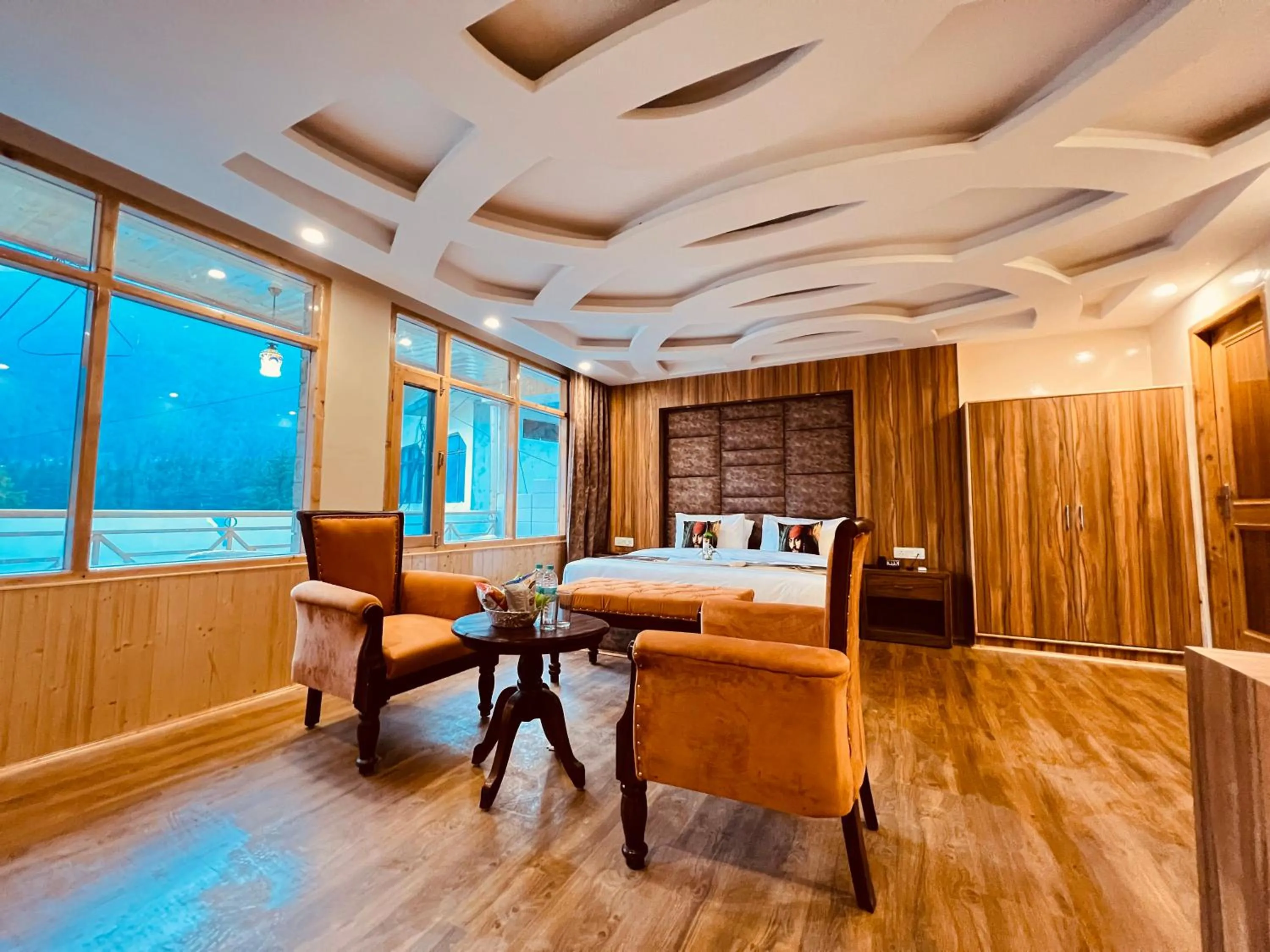 Bedroom, Bed in Hill River Resort By West Western -Property of the Year 2024-25 - Central Heated & Air Cooled, Near Mall Road