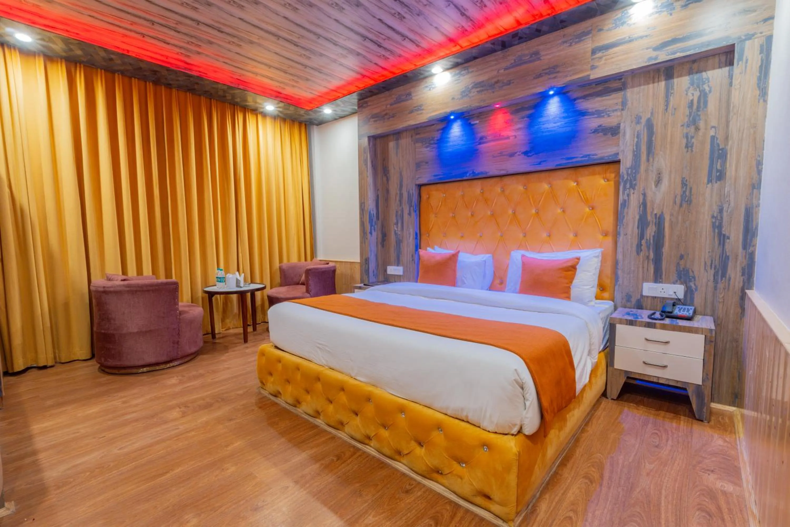 Bedroom, Bed in Hill River Resort By West Western -Property of the Year 2024-25 - Central Heated & Air Cooled, Near Mall Road