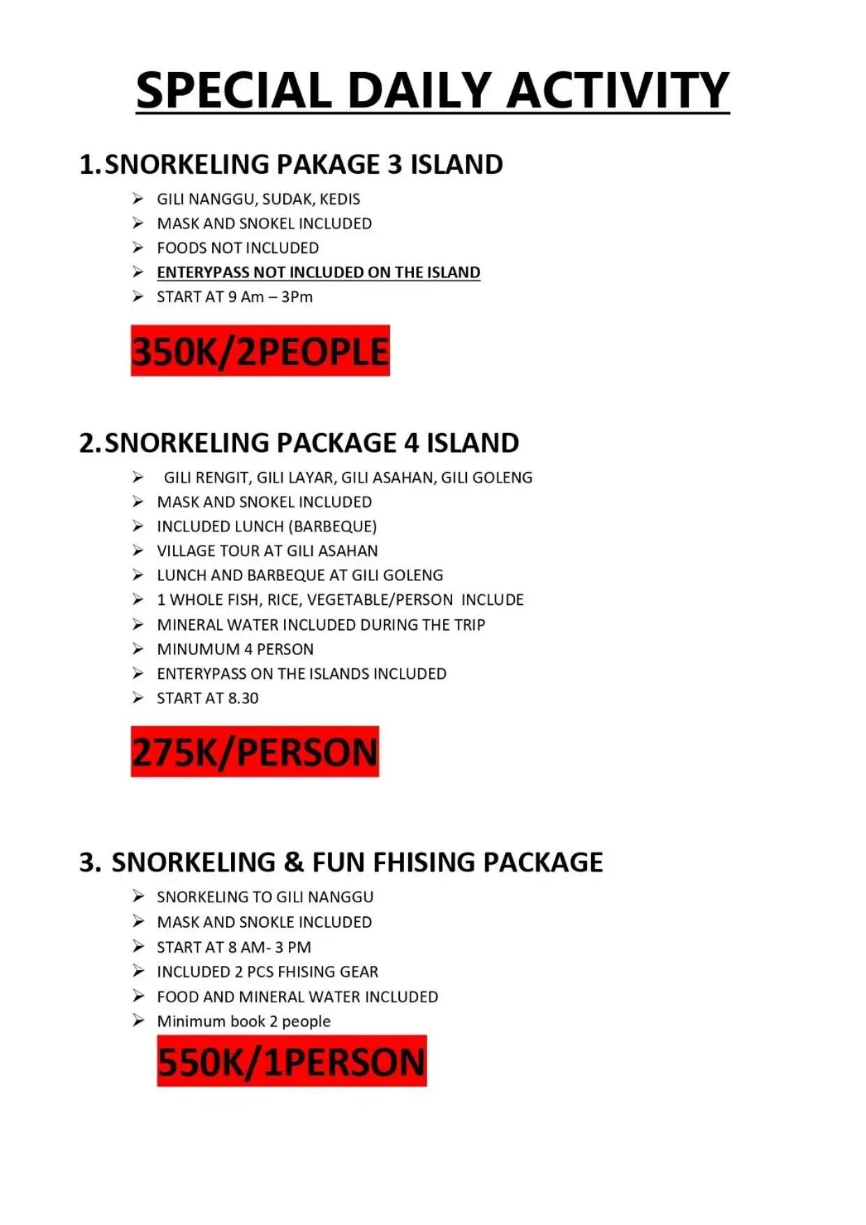 Activities in Krisna Bungalows and Restaurant Activities in Krisna Bungalows and Restaurant