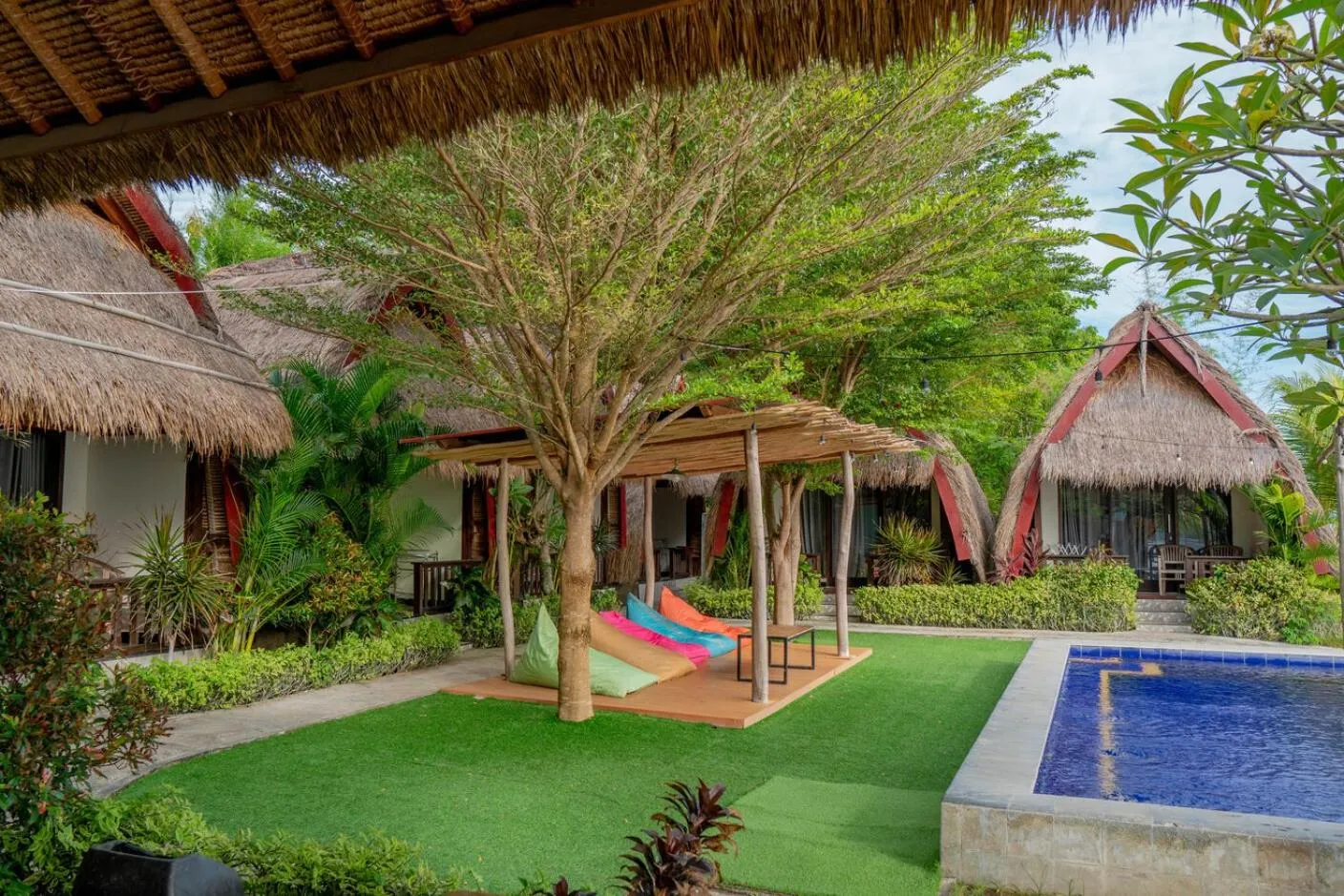 Garden view in Krisna Bungalows and Restaurant