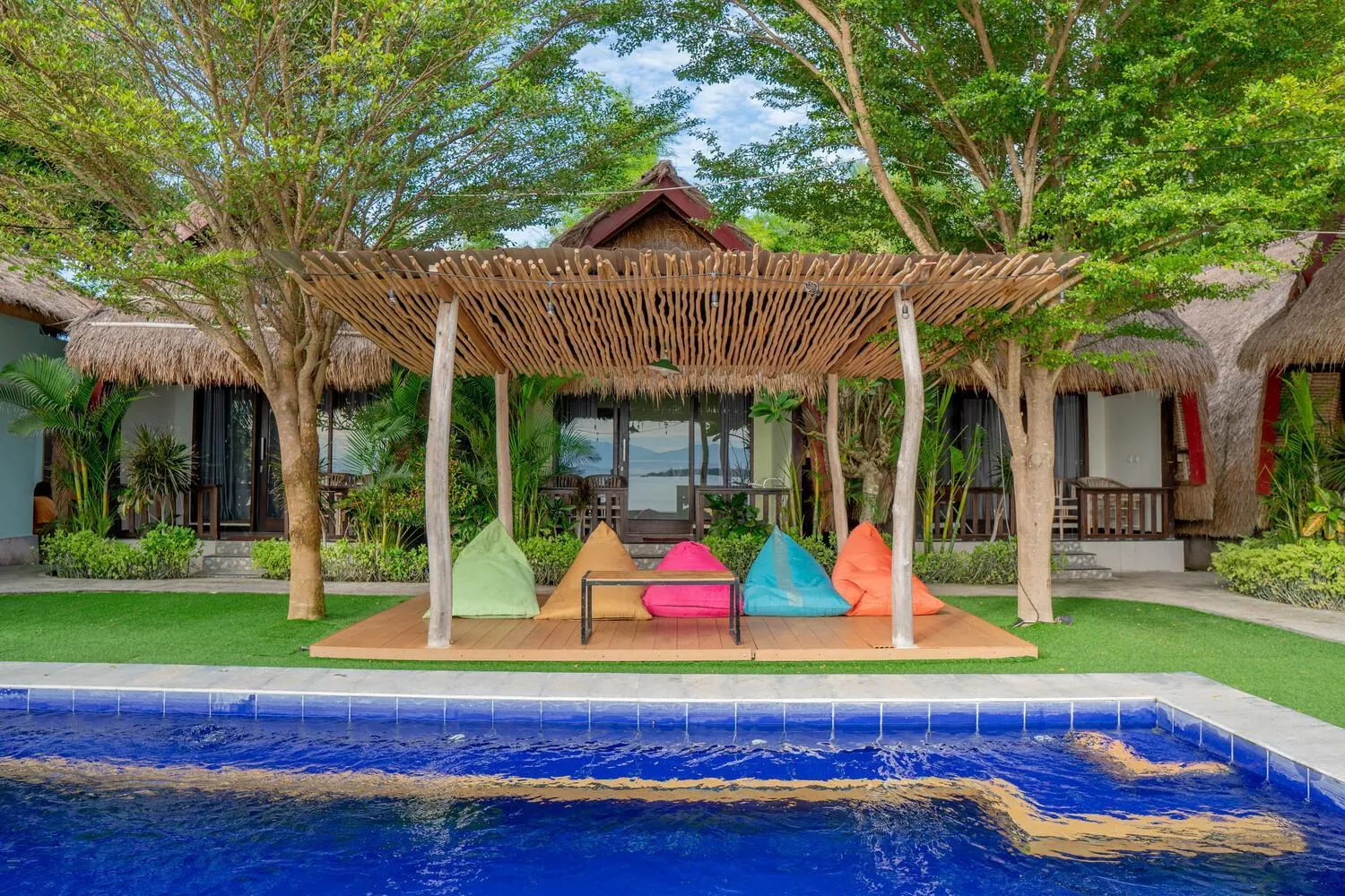 Pool view in Krisna Bungalows and Restaurant