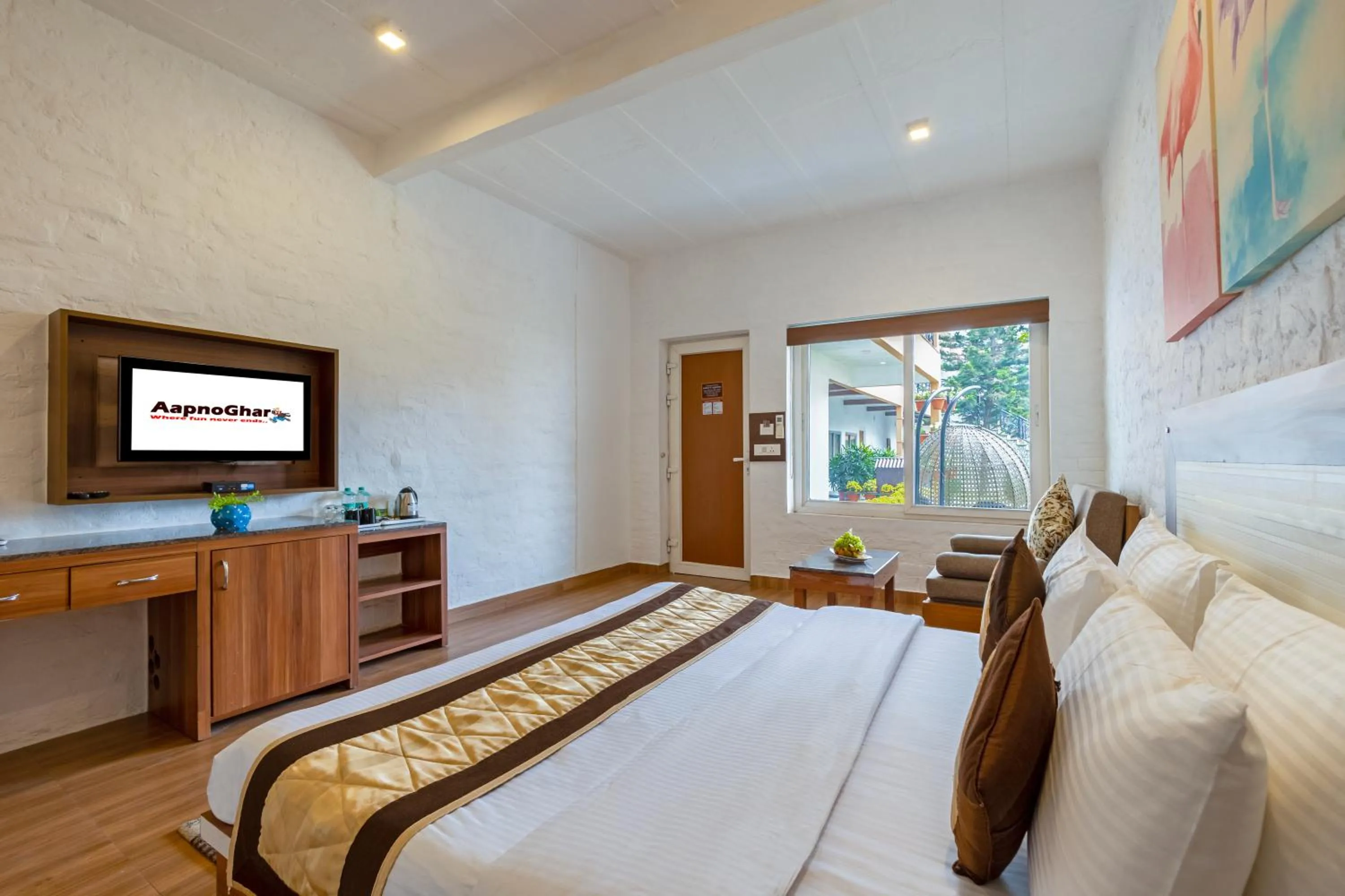 Bed in Aapno Ghar Resort & Amusement Park