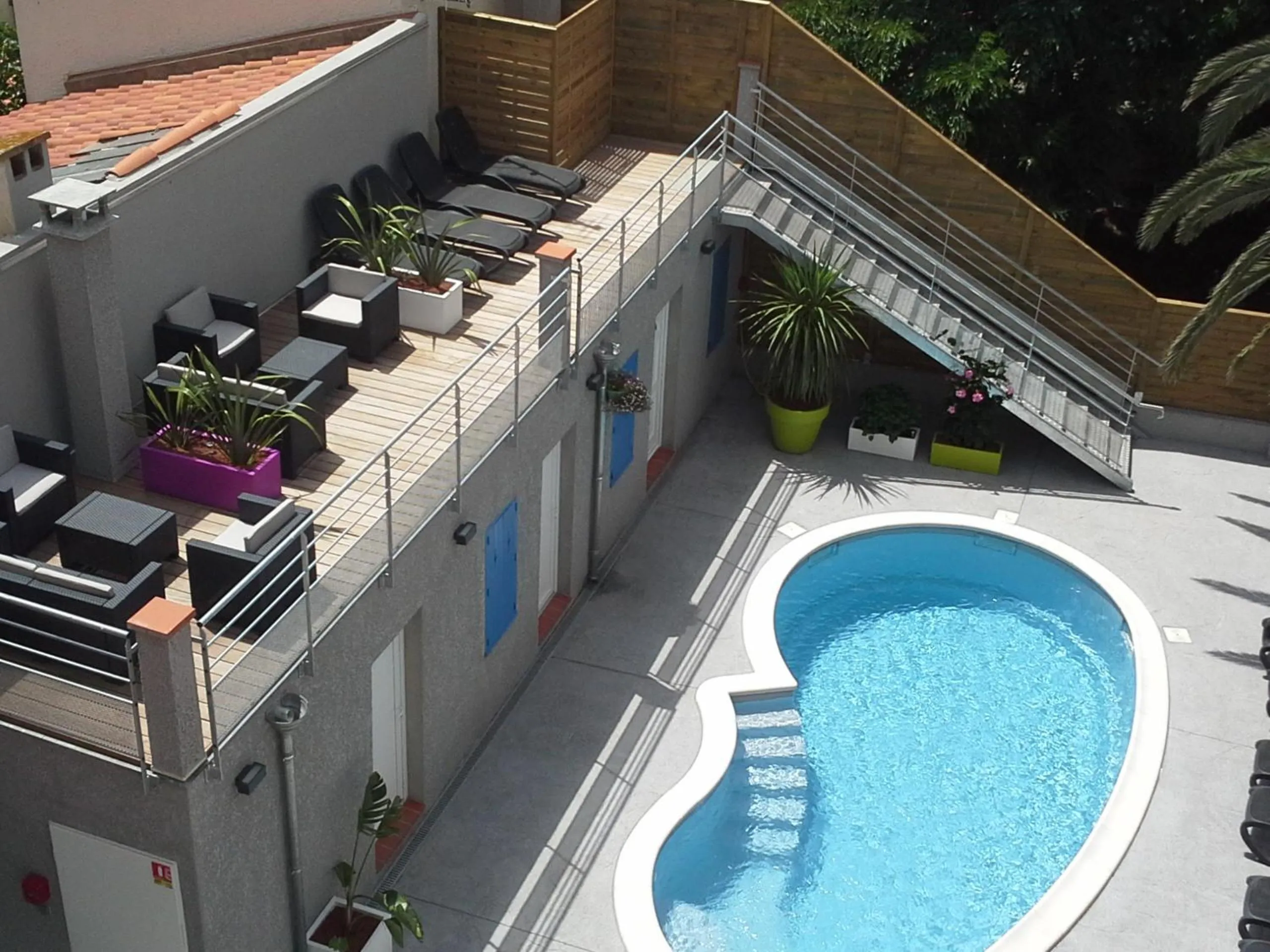 Patio in Hotel Le Majestic Canet plage