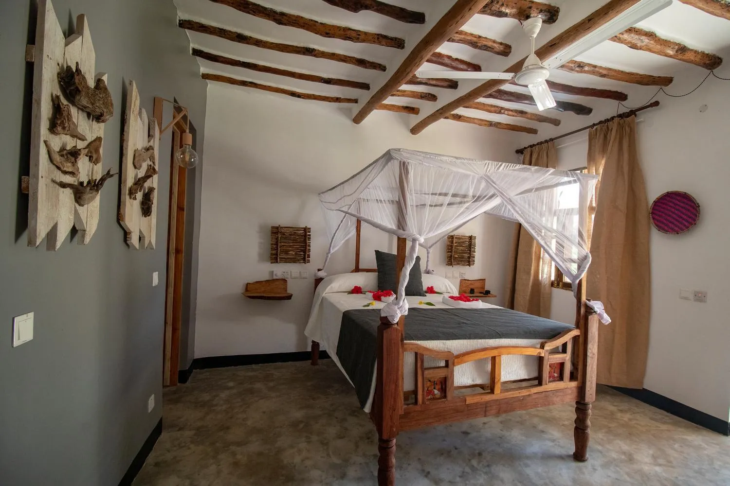 Bed in Nest Style Beach Hotel Zanzibar