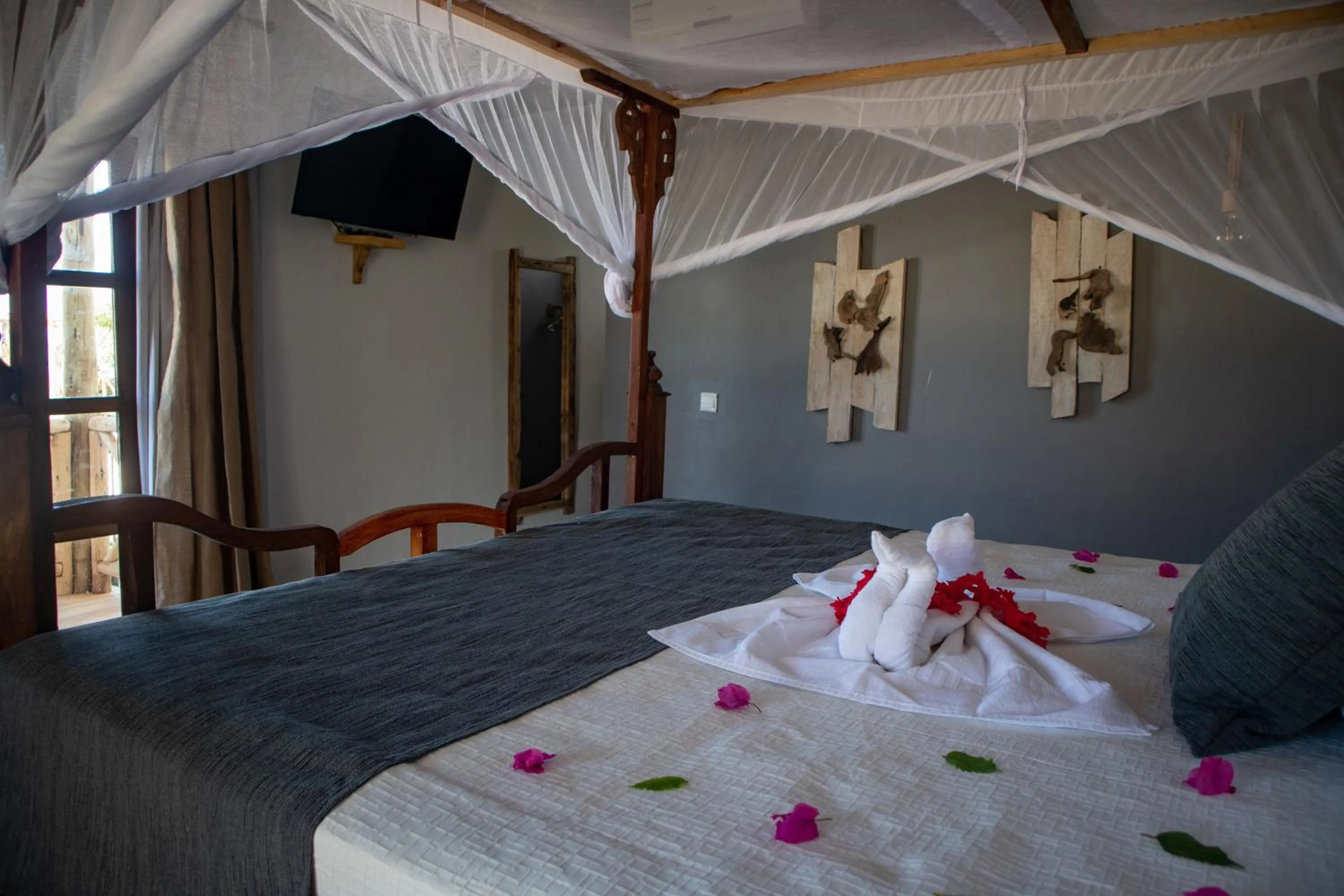 Bed in Nest Style Beach Hotel Zanzibar