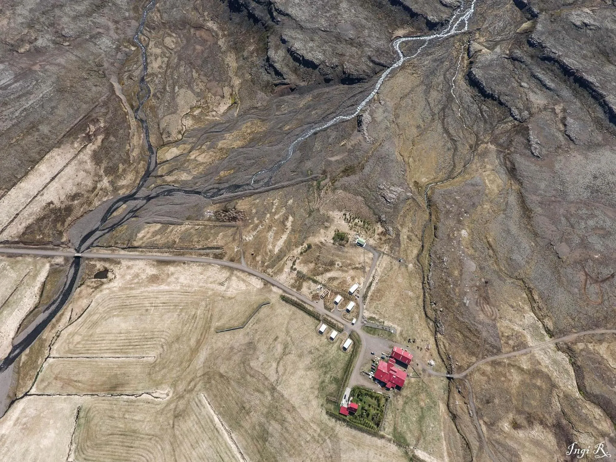 Bird's eye view in Bragdavellir Cottages