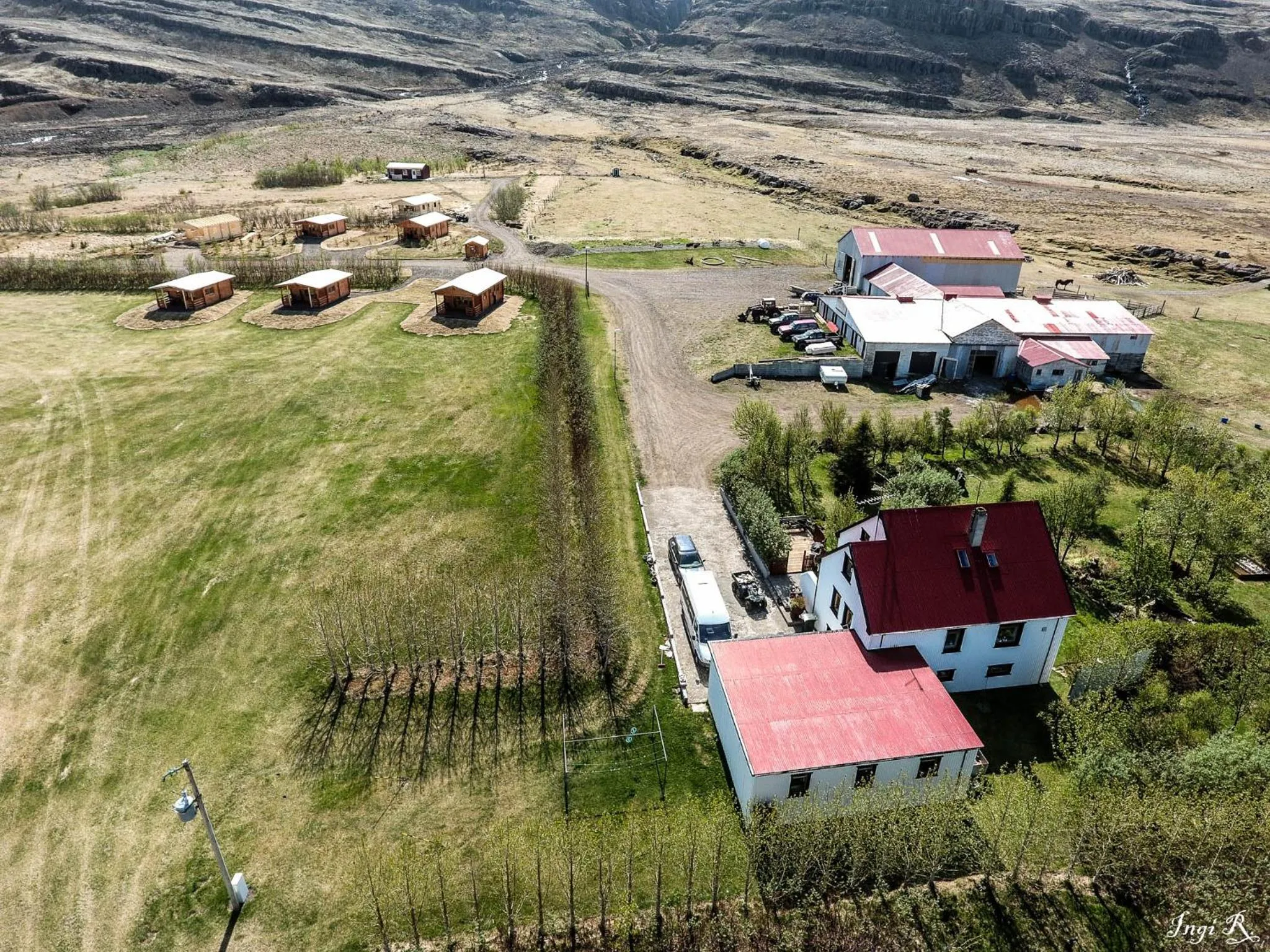Bird's eye view in Bragdavellir Cottages