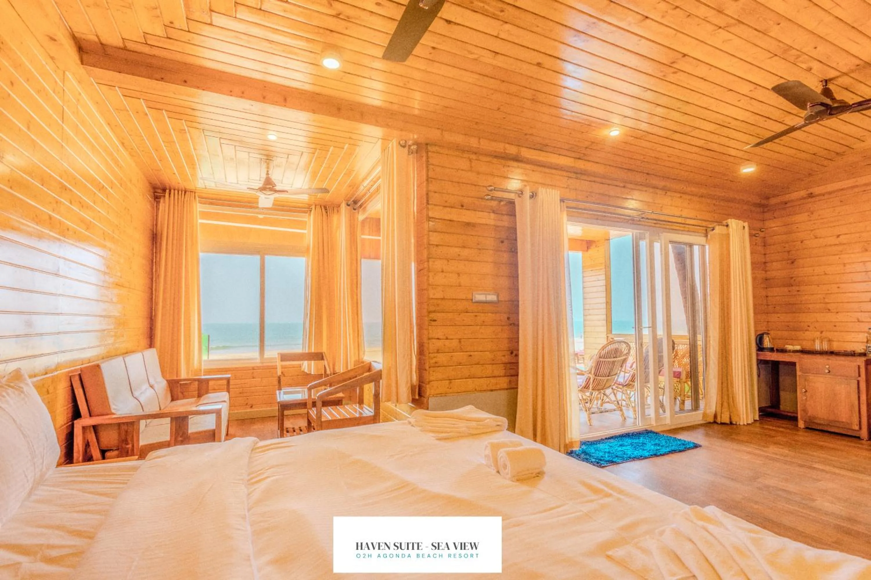 Bed in The O2H Agonda Beach Resort