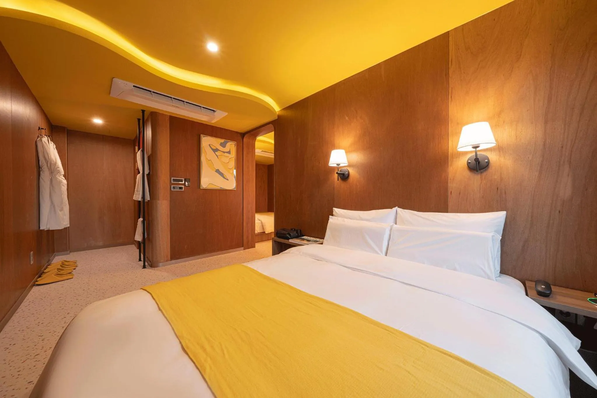 Bed in Nouvelle Hotel Seoul Itaewon by Aank