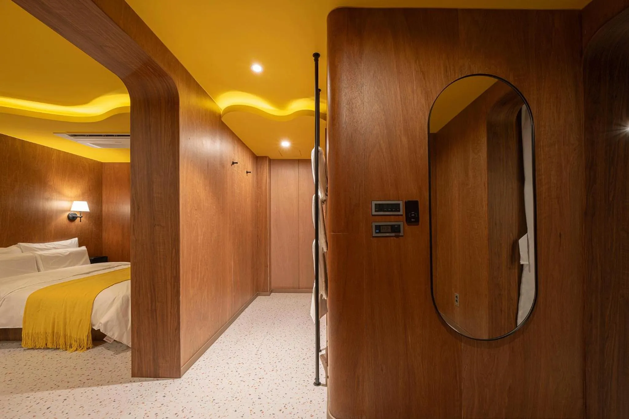 Bed in Nouvelle Hotel Seoul Itaewon by Aank