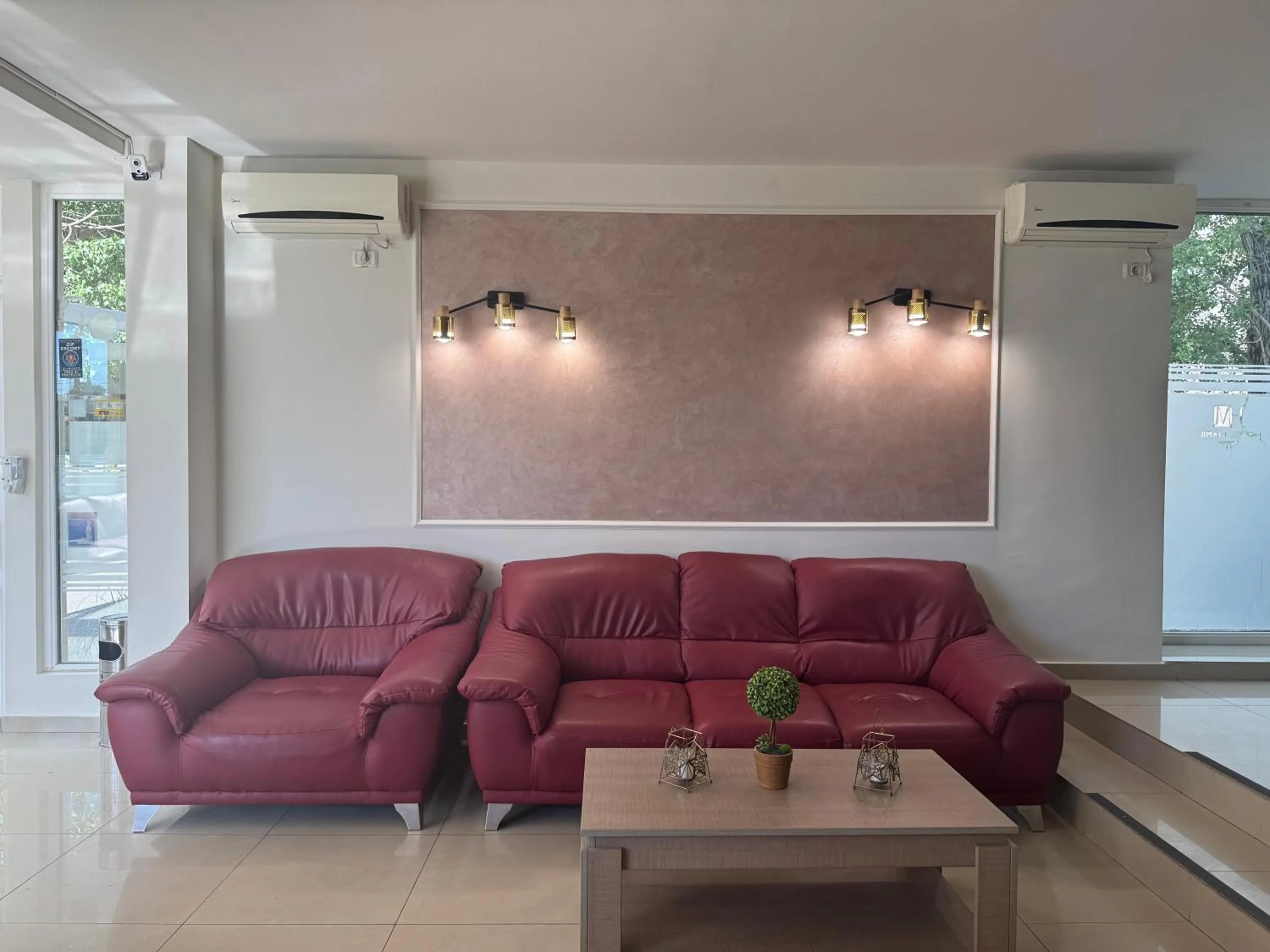 Seating area in Hotel Marie